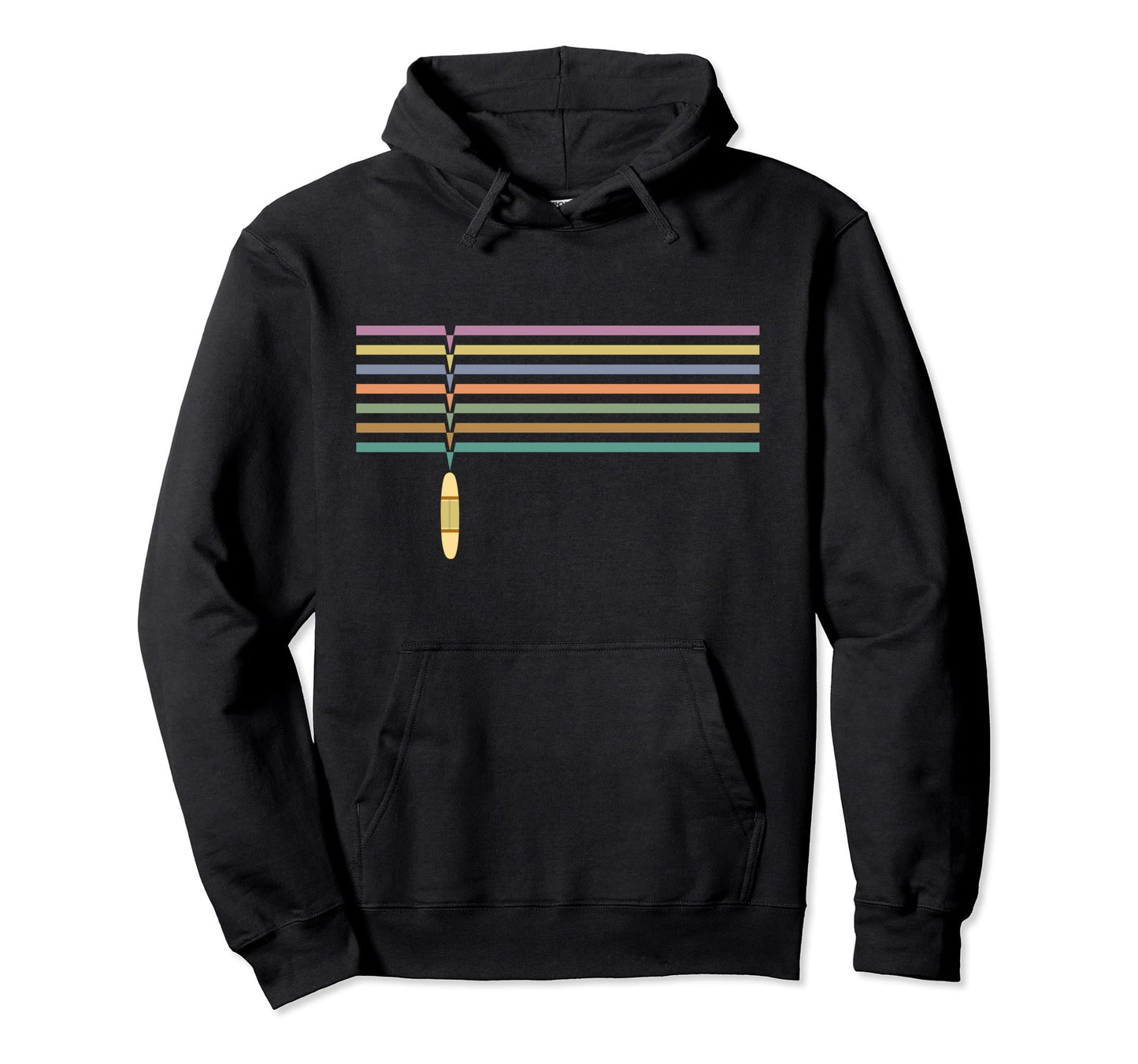 Surfers Surfboard Stripes Sixties Hoodie - Fun Novelty Design for Adults - T-Shirt, Sweatshirt, Hoodie