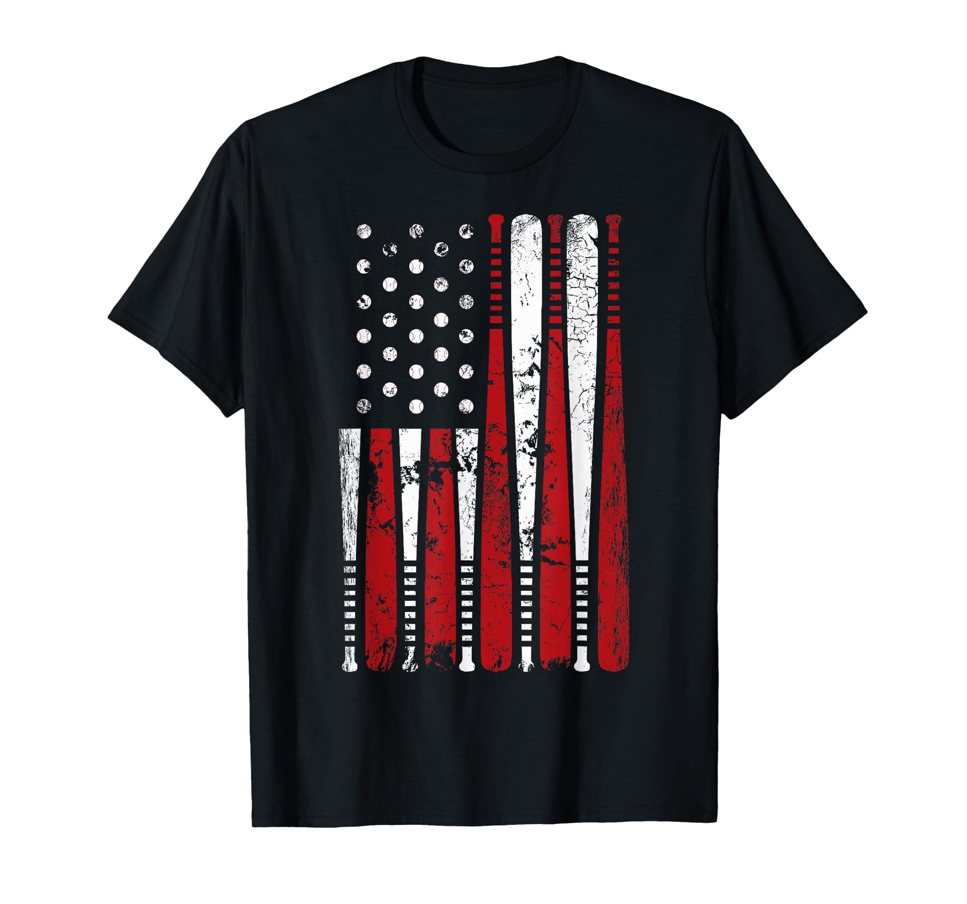 Baseball Bat American Usa Flag T-Shirt - Aesthetic Graphic Men Women - T-Shirt, Sweatshirt, Hoodie