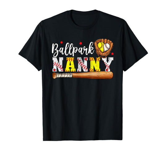 Ballpark Nanny Softball Nanny T-Shirt - Custom Art Print for Adults - T-Shirt, Sweatshirt, Hoodie