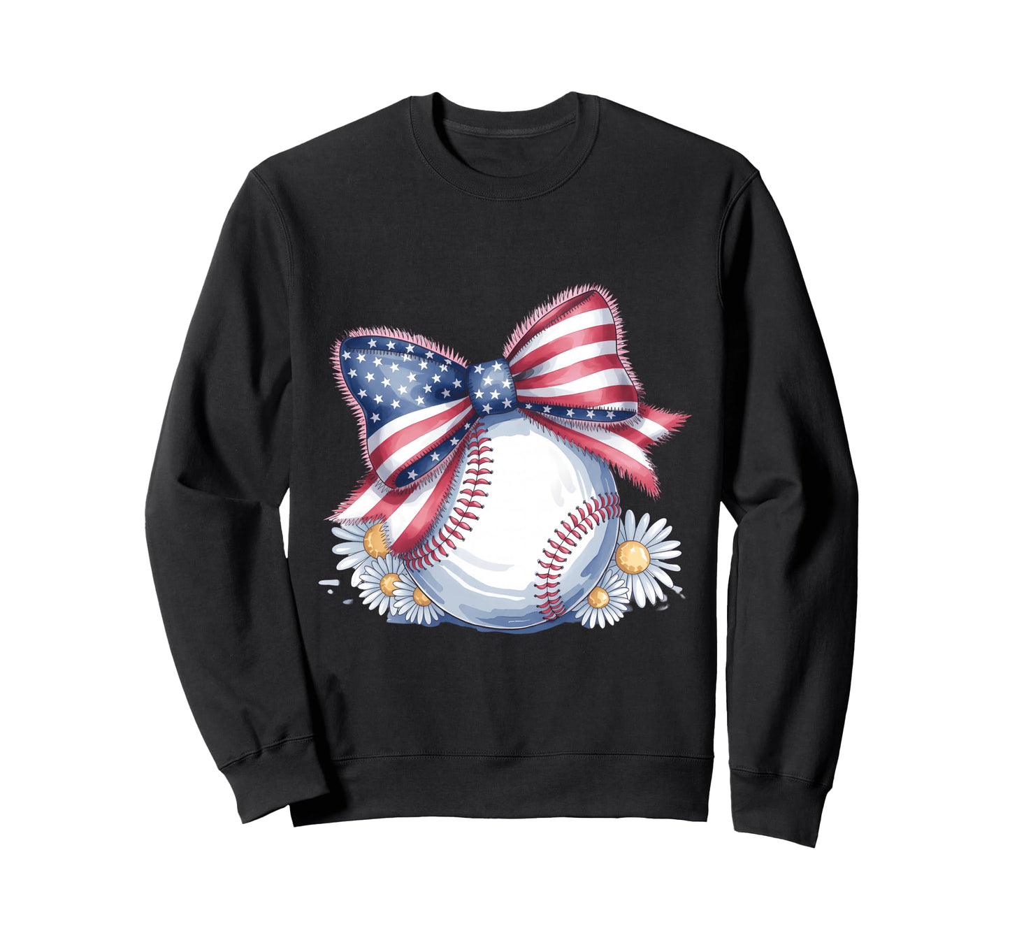 American Baseball Coquette Bow Sweatshirt - Fun Novelty Design Men Women - T-Shirt, Sweatshirt, Hoodie