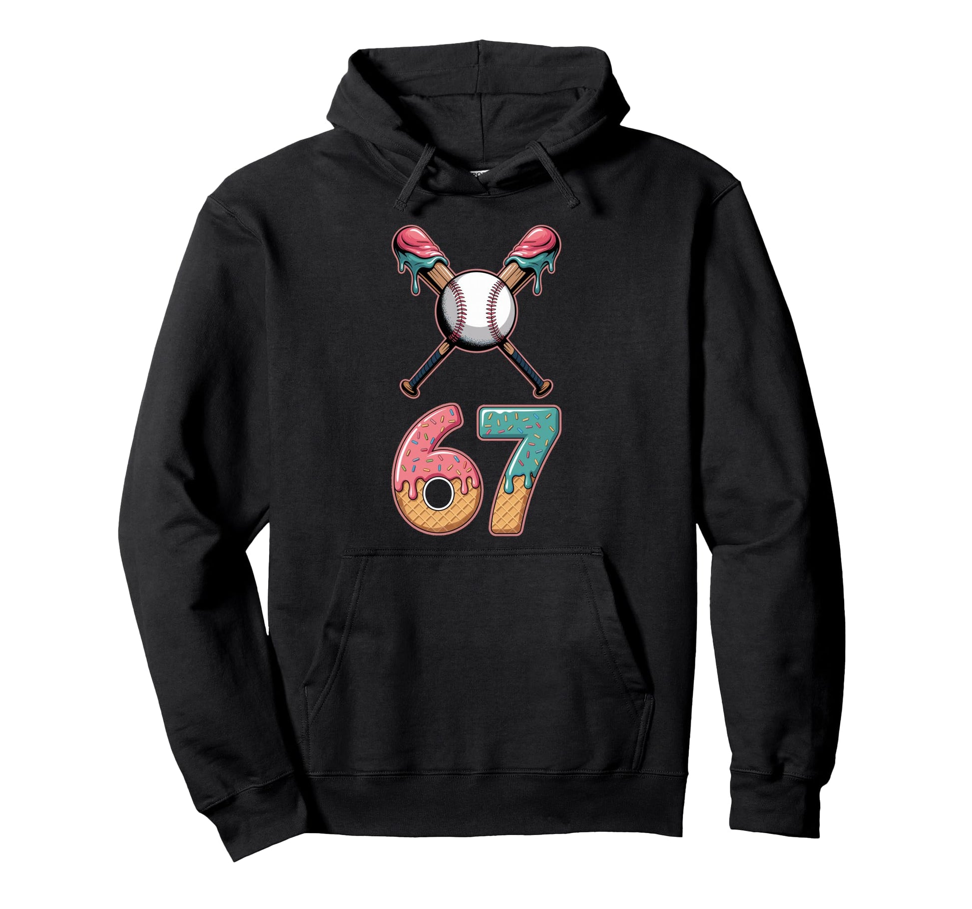 Number 67 Player 67Th Birthday Baseball Hoodie - Trendy Graphic Men Women - T-Shirt, Sweatshirt, Hoodie