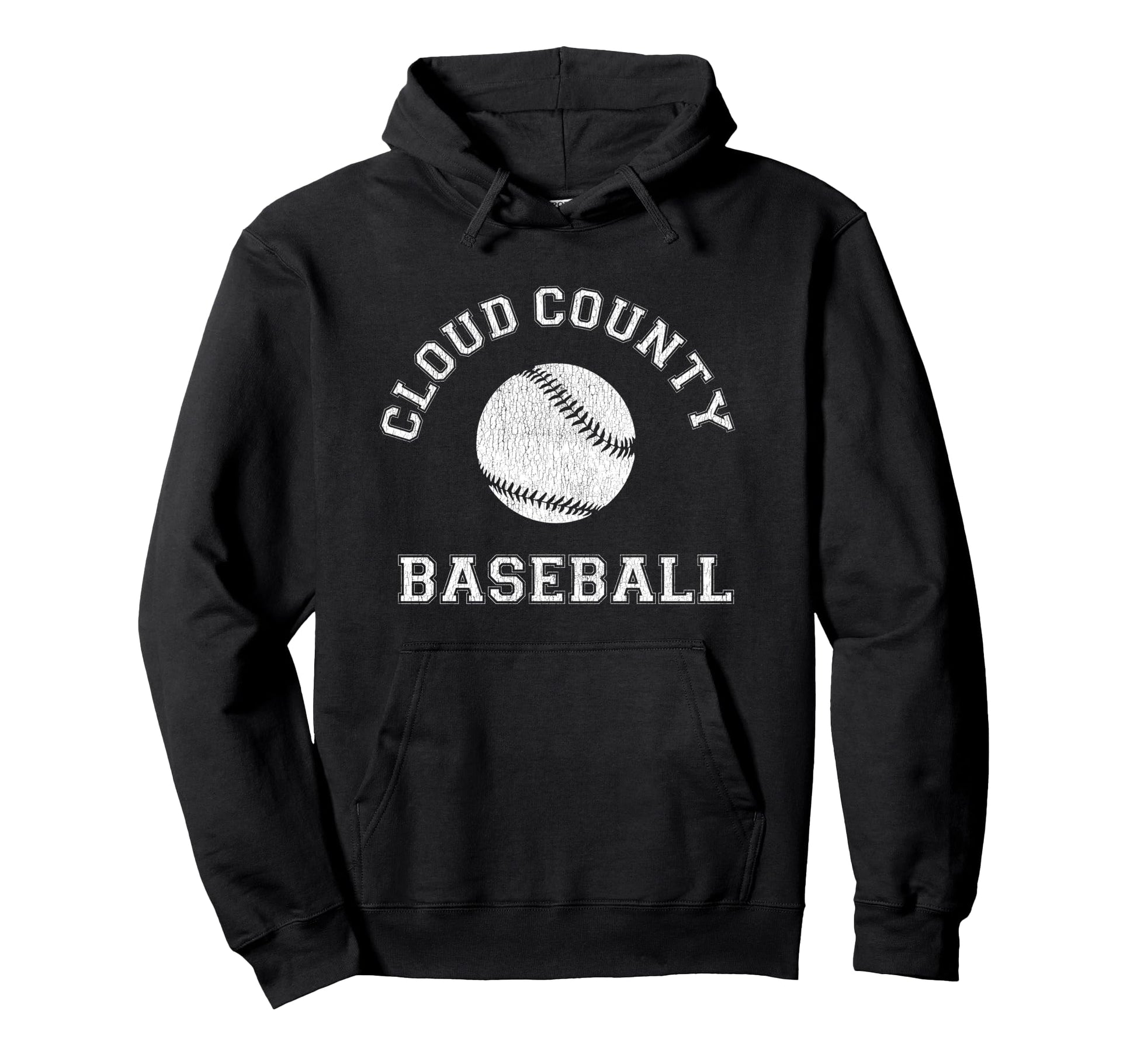 Cloud County Baseball Distressed Hoodie - Aesthetic Graphic Unisex - T-Shirt, Sweatshirt, Hoodie