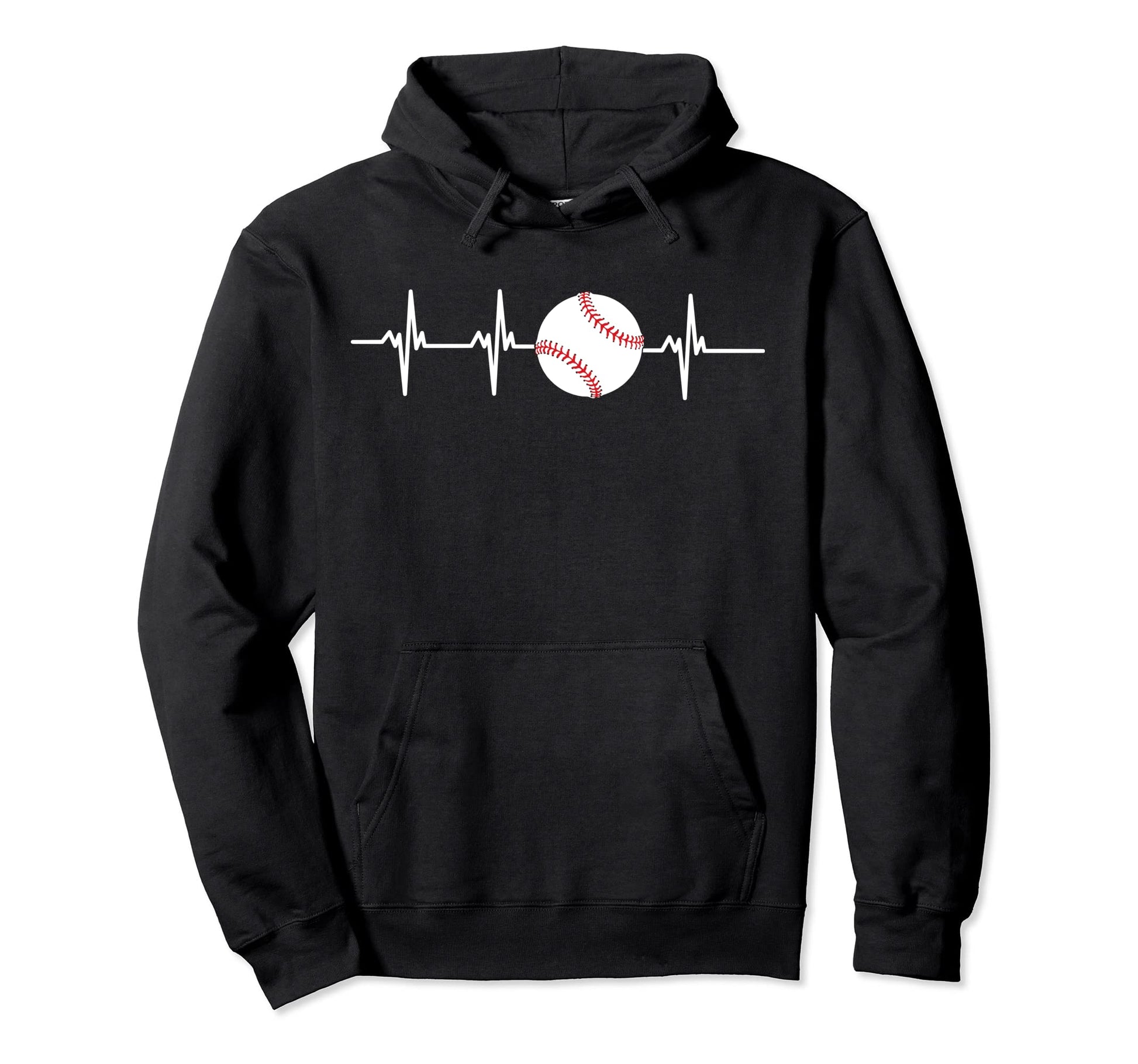 Baseball Heartbeat Funny Baseball Hoodie - Fun Novelty Design for Adults - T-Shirt, Sweatshirt, Hoodie