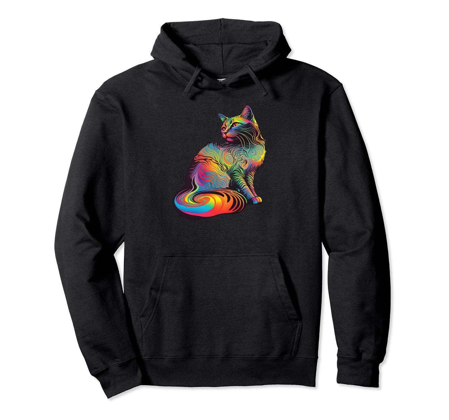 Funny Cat Kitten 1960S Psychedelic Hoodie - Streetwear Style for Adults - T-Shirt, Sweatshirt, Hoodie