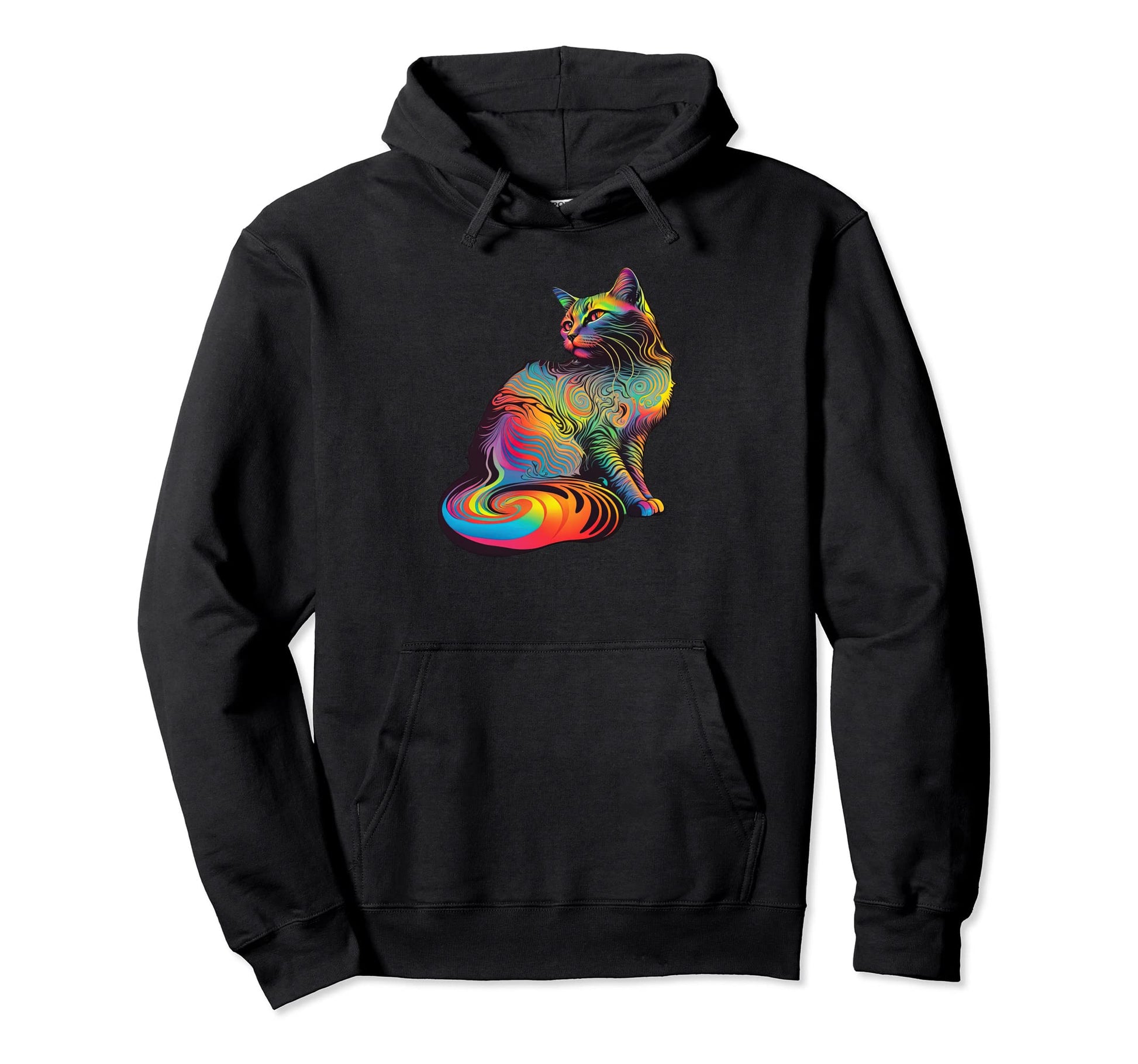 Funny Cat Kitten 1960S Psychedelic Hoodie - Streetwear Style for Adults - T-Shirt, Sweatshirt, Hoodie