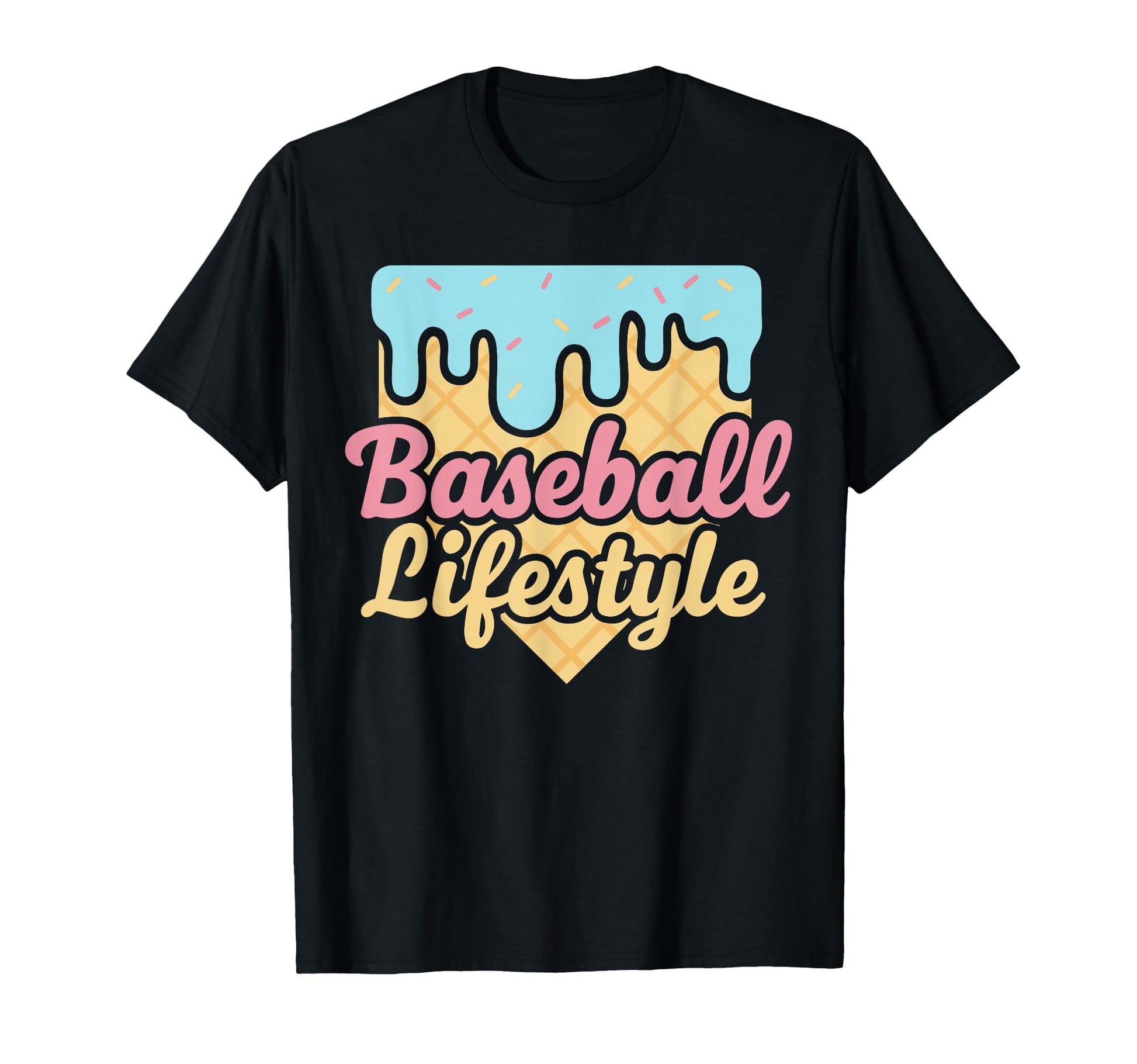 Baseball Lifestyle Ice Cream Drip T-Shirt - Graphic Print for Adults - T-Shirt, Sweatshirt, Hoodie