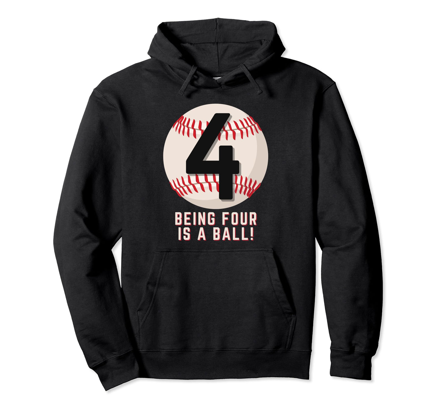 4Th Birthday Baseball Being 4 Years Old Hoodie - Trendy Graphic Men Women - T-Shirt, Sweatshirt, Hoodie