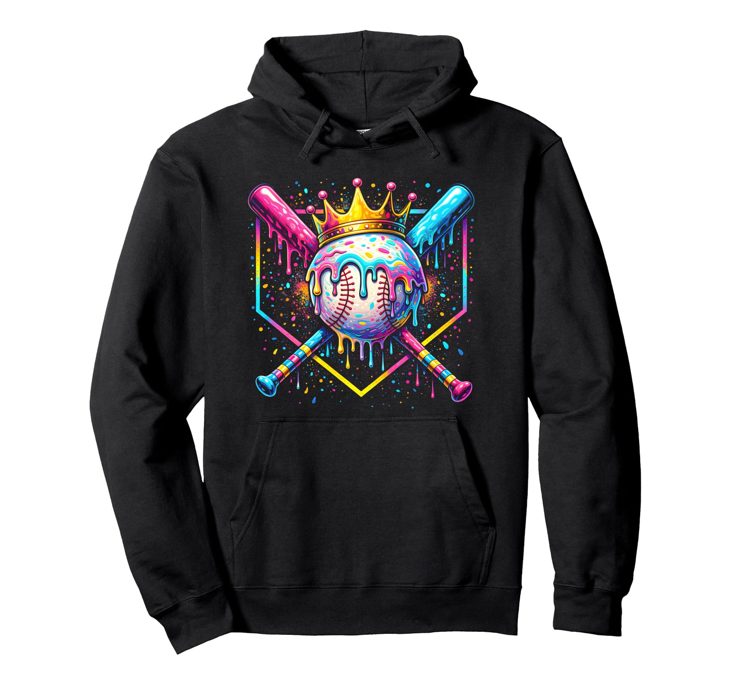 Baseball Drip Ice Cream Drip Baseball Hoodie - Trendy Graphic Men Women - T-Shirt, Sweatshirt, Hoodie