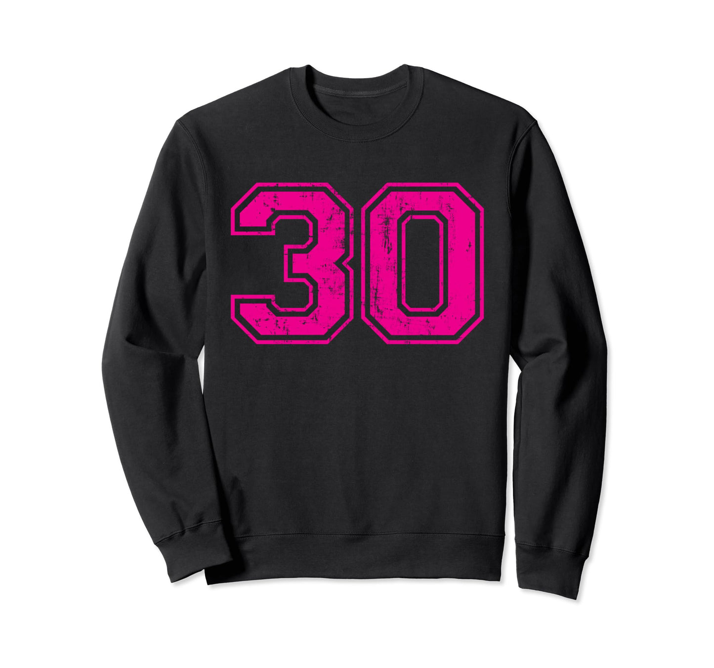 Number 30 Varsity Distressed Sport Sweatshirt - Custom Art Print Unisex - T-Shirt, Sweatshirt, Hoodie