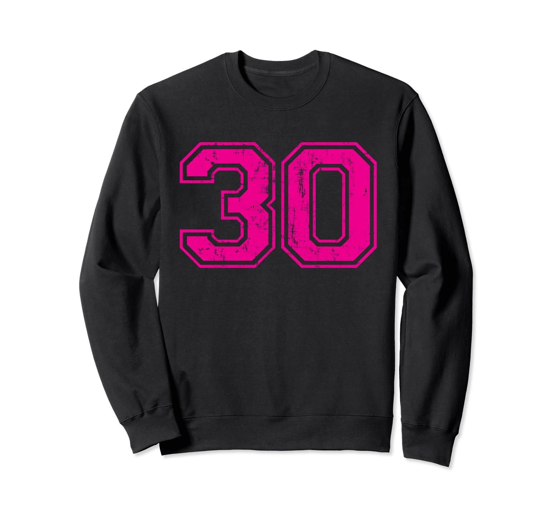 Number 30 Varsity Distressed Sport Sweatshirt - Custom Art Print Unisex - T-Shirt, Sweatshirt, Hoodie