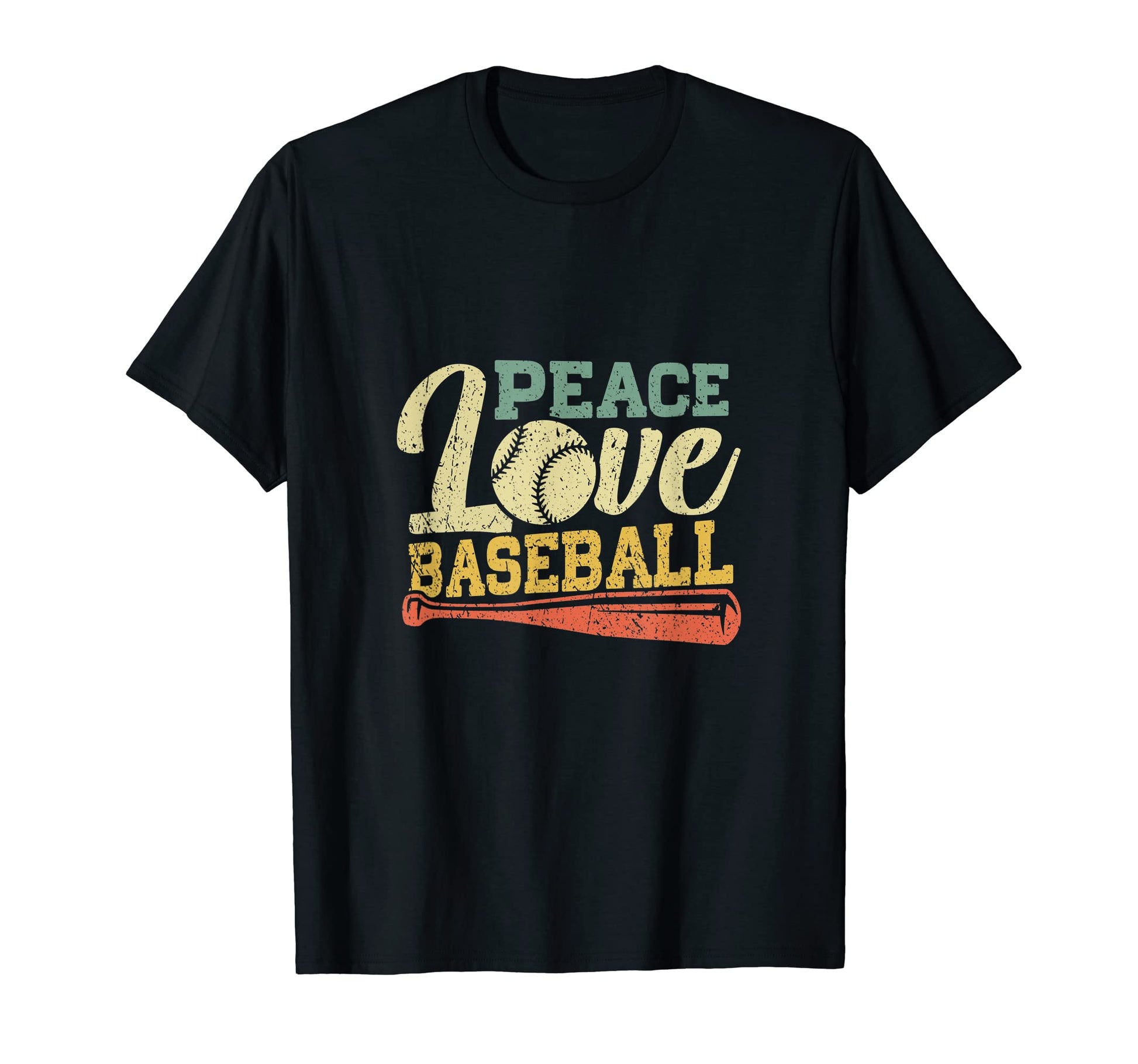 Peace Love Baseball Baseball Lover T-Shirt - Novelty Apparel for Adults - T-Shirt, Sweatshirt, Hoodie