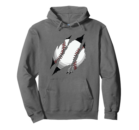 Baseball Claw Mark Player Coach Hoodie - Minimalist Print for Adults - T-Shirt, Sweatshirt, Hoodie