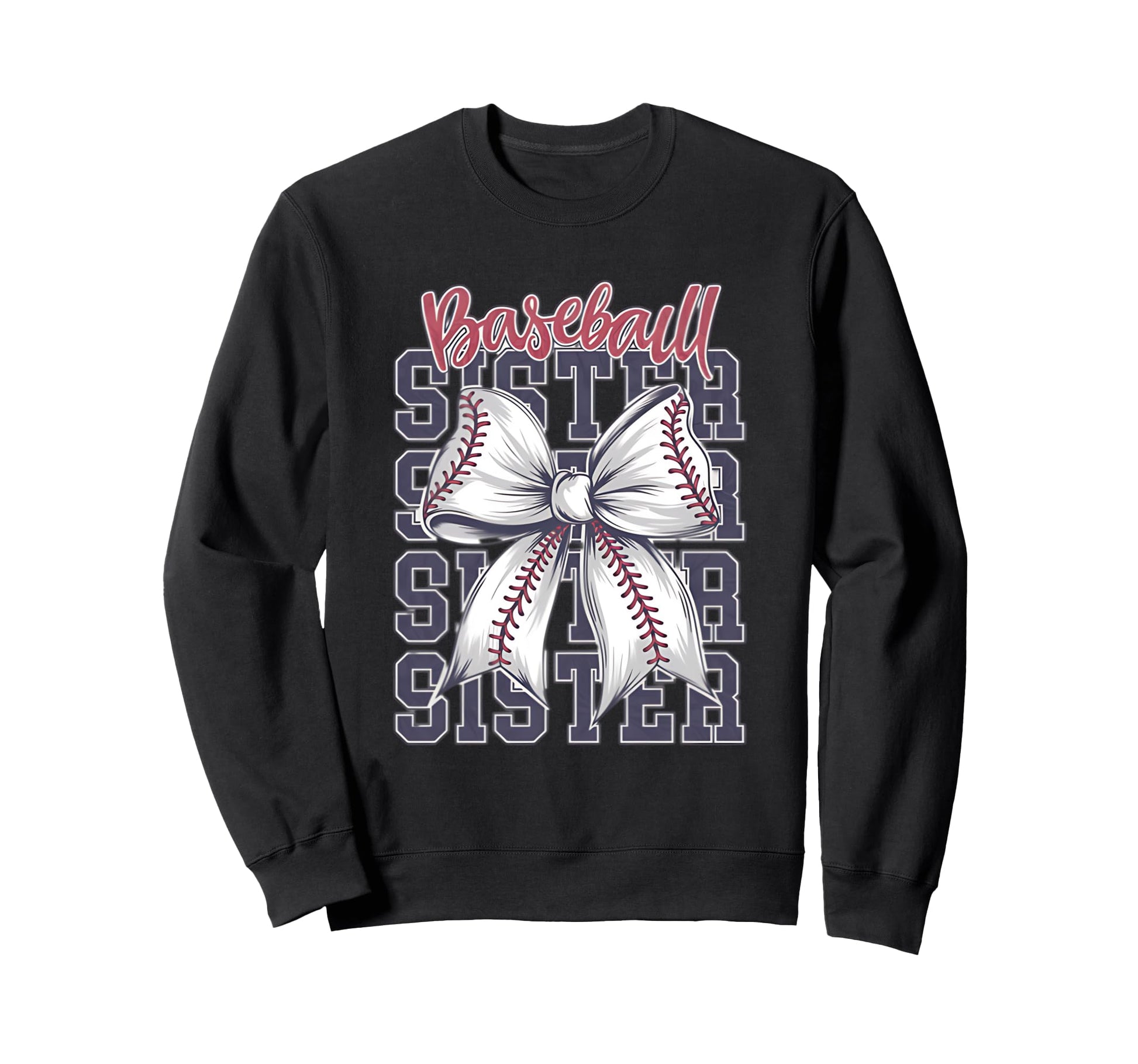 Baseball Sister Coquette Bow Sweatshirt - Streetwear Style Unisex - T-Shirt, Sweatshirt, Hoodie