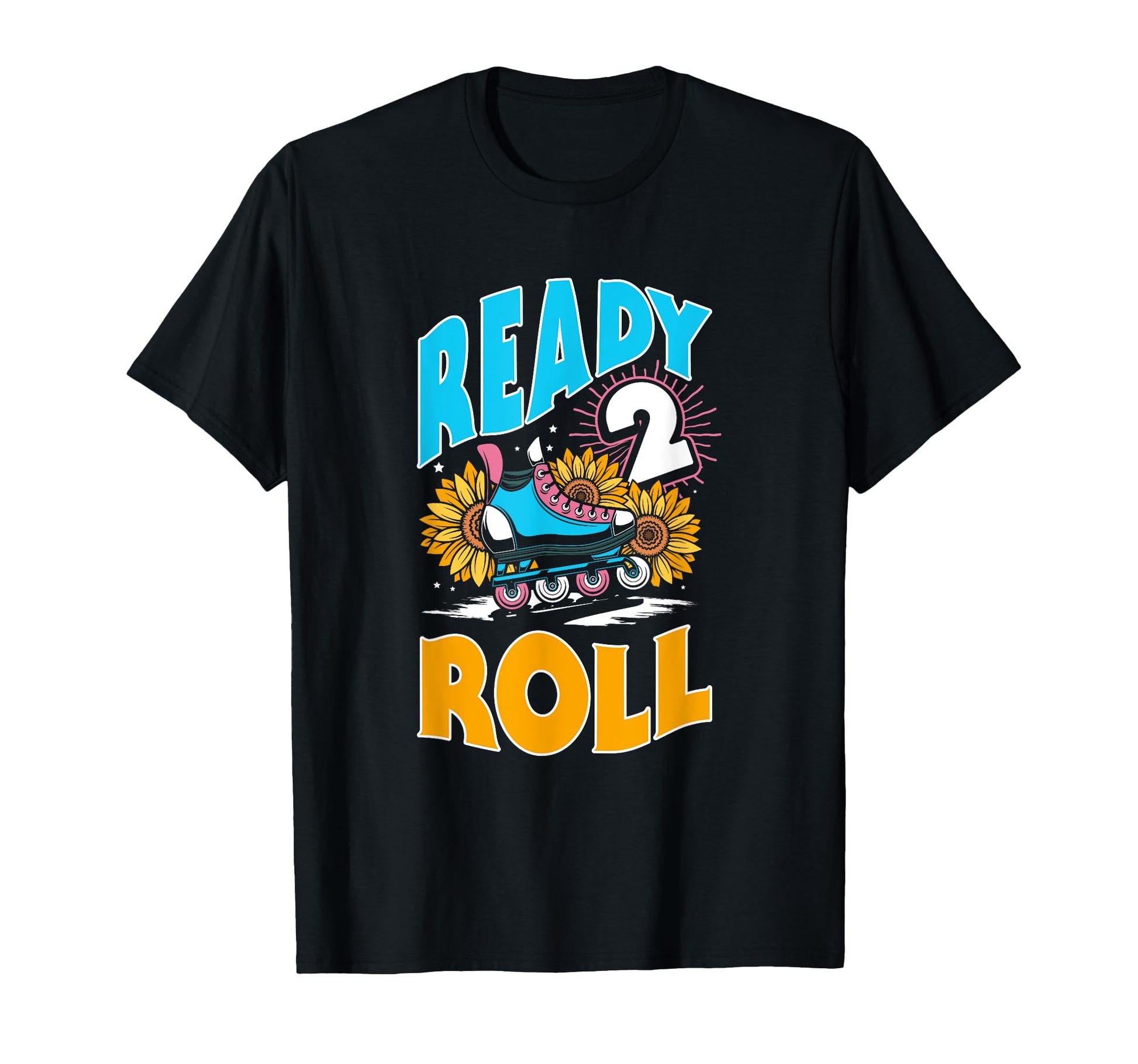 Ready 2 Roll Sunflower Skates Roller T-Shirt - Minimalist Print Men Women - T-Shirt, Sweatshirt, Hoodie