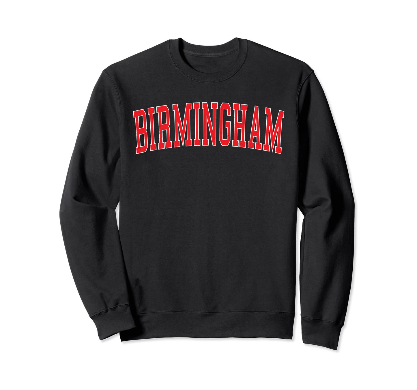 Birmingham Al Varsity Red Text Sweatshirt - Unique Graphic Men Women - T-Shirt, Sweatshirt, Hoodie