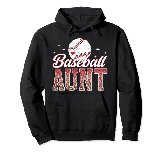 Baseball Aunt Baseball Player Auntie Hoodie - Aesthetic Graphic Unisex - T-Shirt, Sweatshirt, Hoodie
