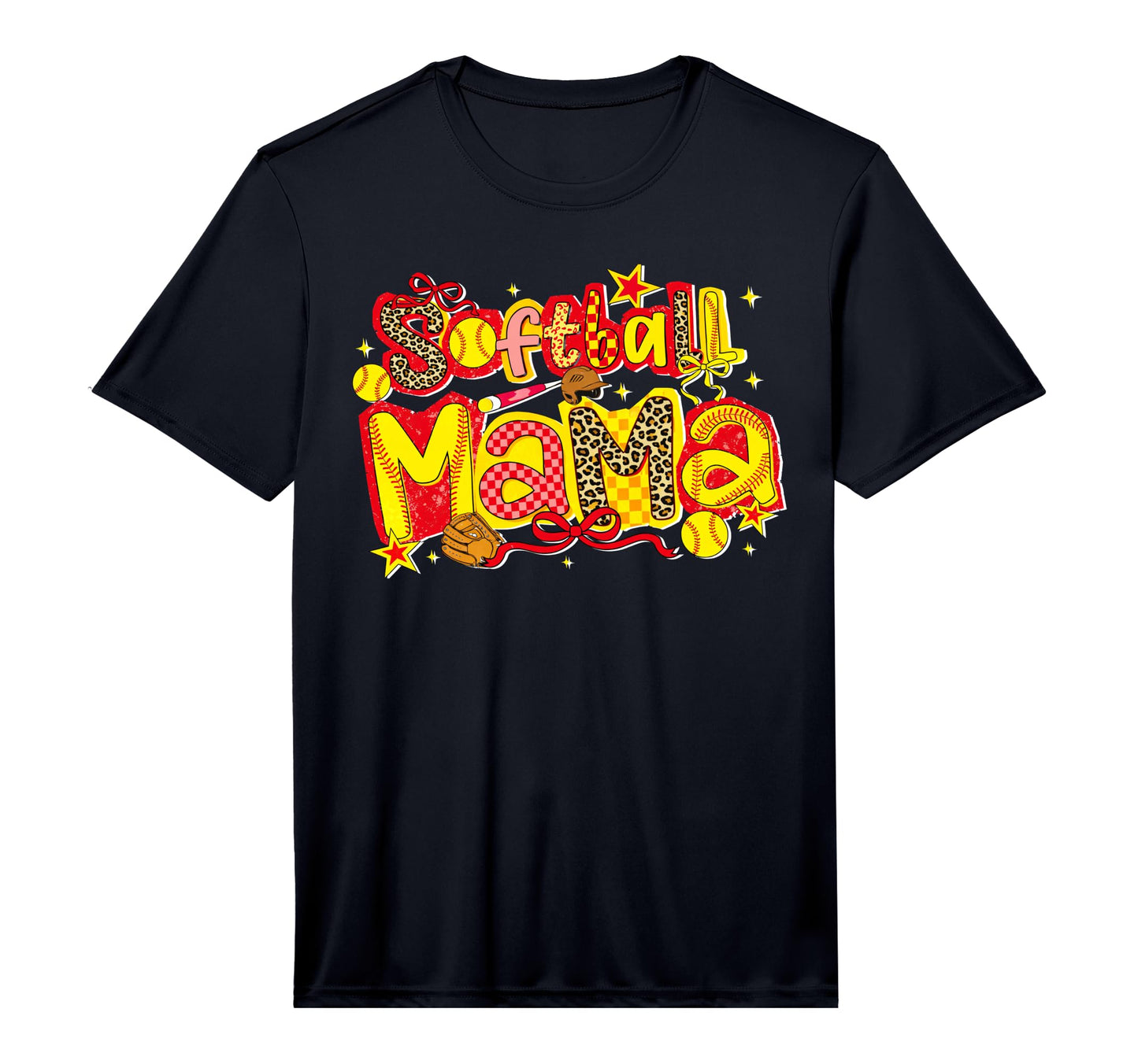 Mens Softball Mama Leopard T-Shirt - Casual Everyday Wear Men Women - T-Shirt, Sweatshirt, Hoodie