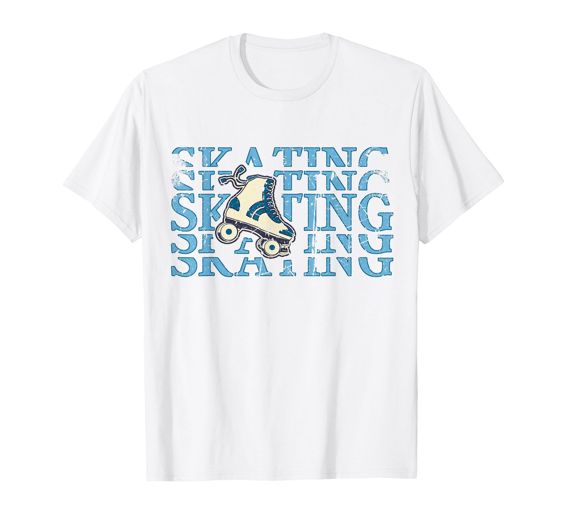 Skating Lets Roll Blue Text Roller T-Shirt - Fun Novelty Design for Adults - T-Shirt, Sweatshirt, Hoodie