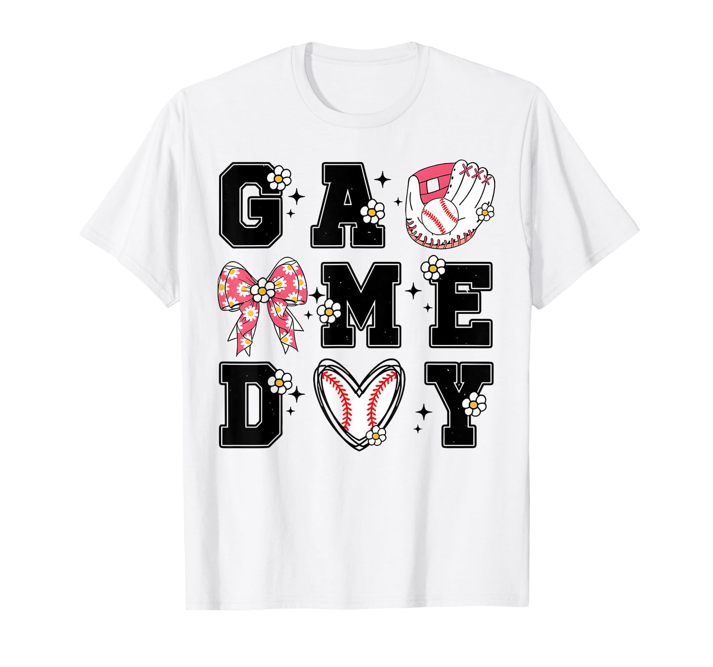 Game Day Baseball Coquette Bow Ball T-Shirt - Streetwear Style Men Women - T-Shirt, Sweatshirt, Hoodie