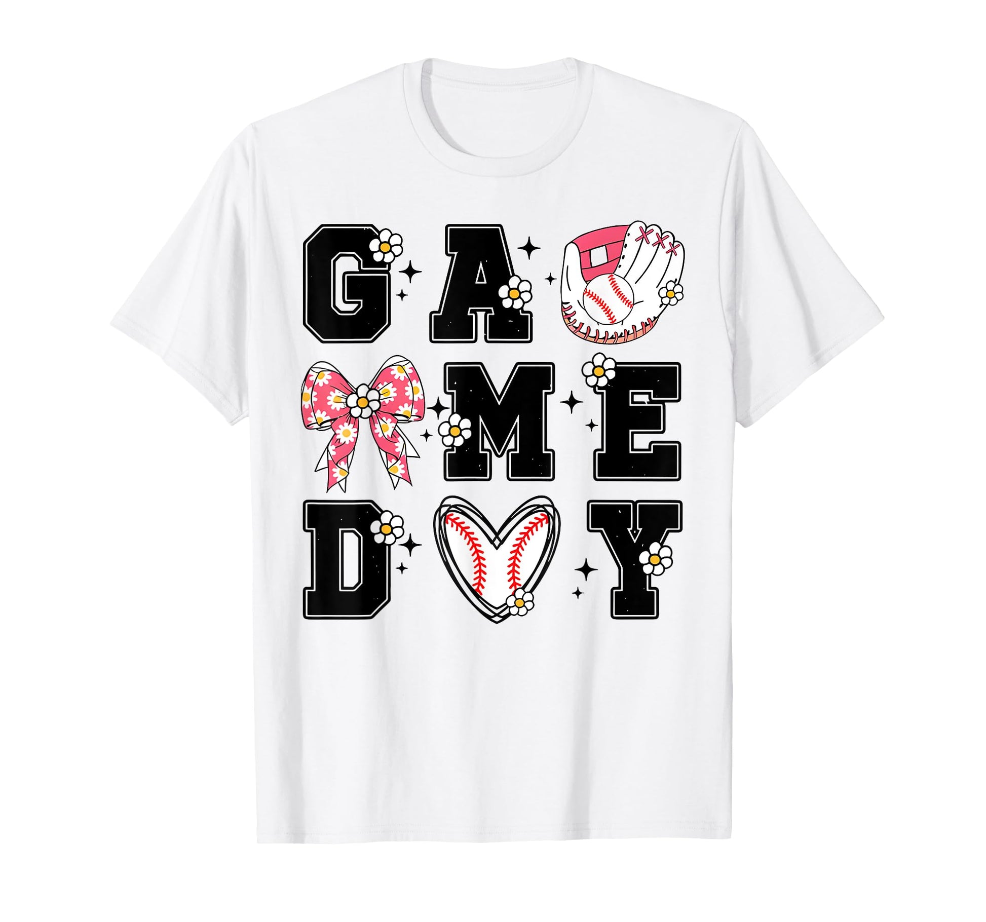 Game Day Baseball Coquette Bow Ball T-Shirt - Streetwear Style Men Women - T-Shirt, Sweatshirt, Hoodie