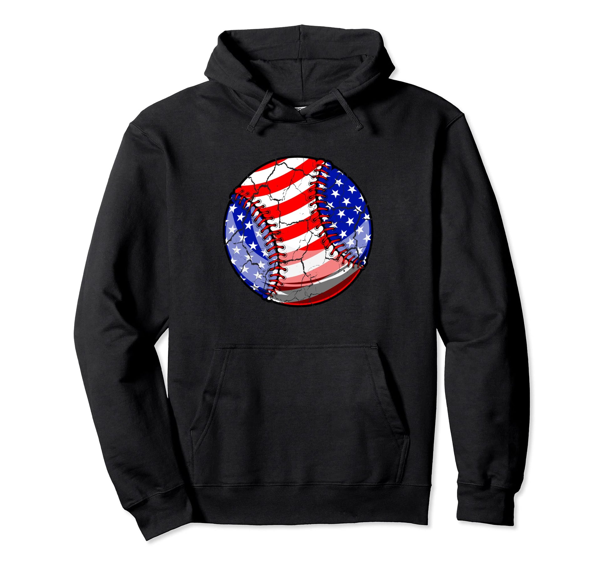 Distressed Baseball Sport Lover American Hoodie - Graphic Print for Adults - T-Shirt, Sweatshirt, Hoodie