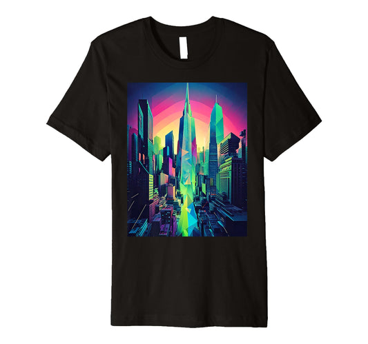80S Inspired City Outrun Sunset T-Shirt - Graphic Print Unisex - T-Shirt, Sweatshirt, Hoodie