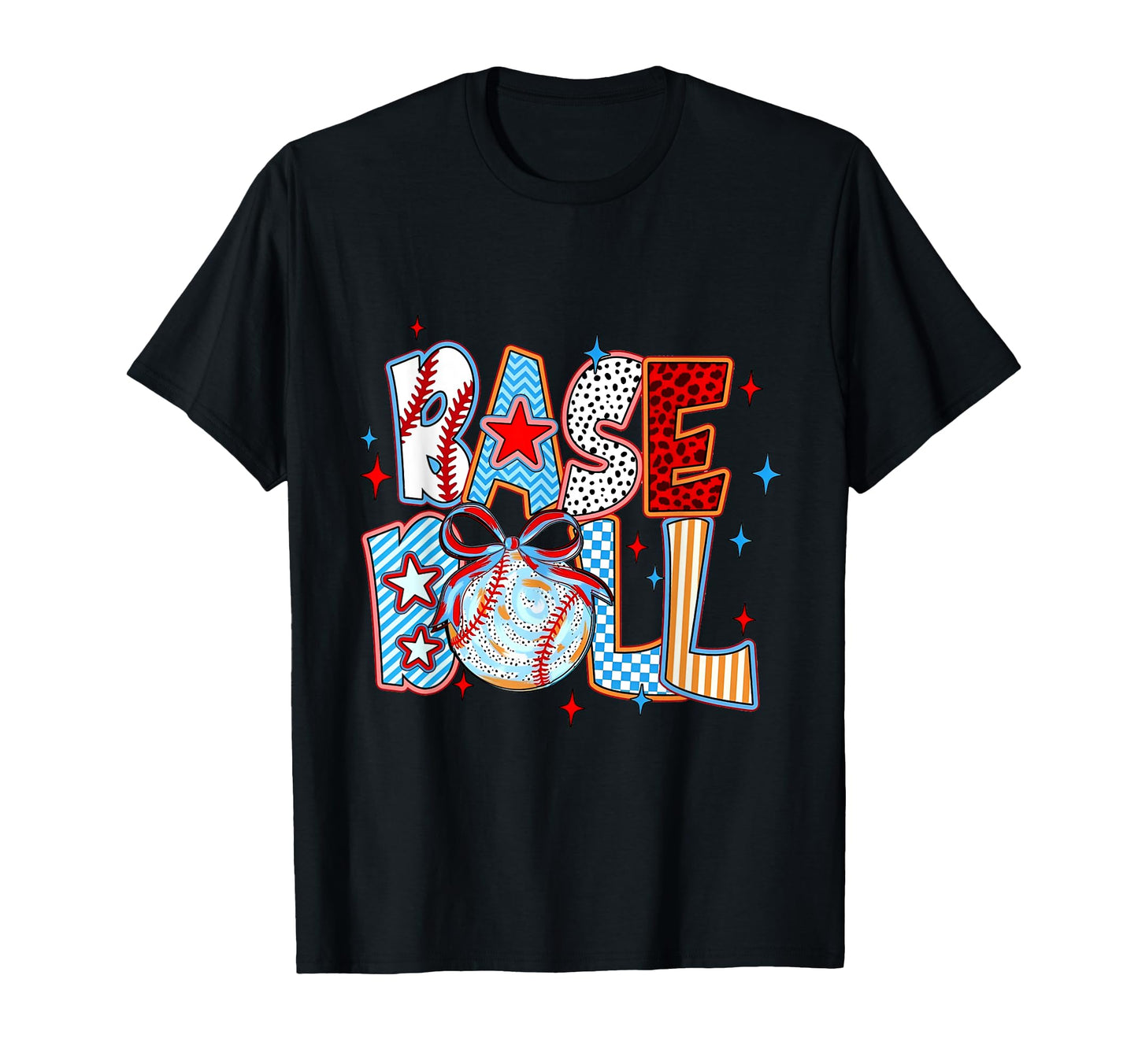 Leopard Checkered Baseball Coquette T-Shirt - Custom Art Print for Adults - T-Shirt, Sweatshirt, Hoodie