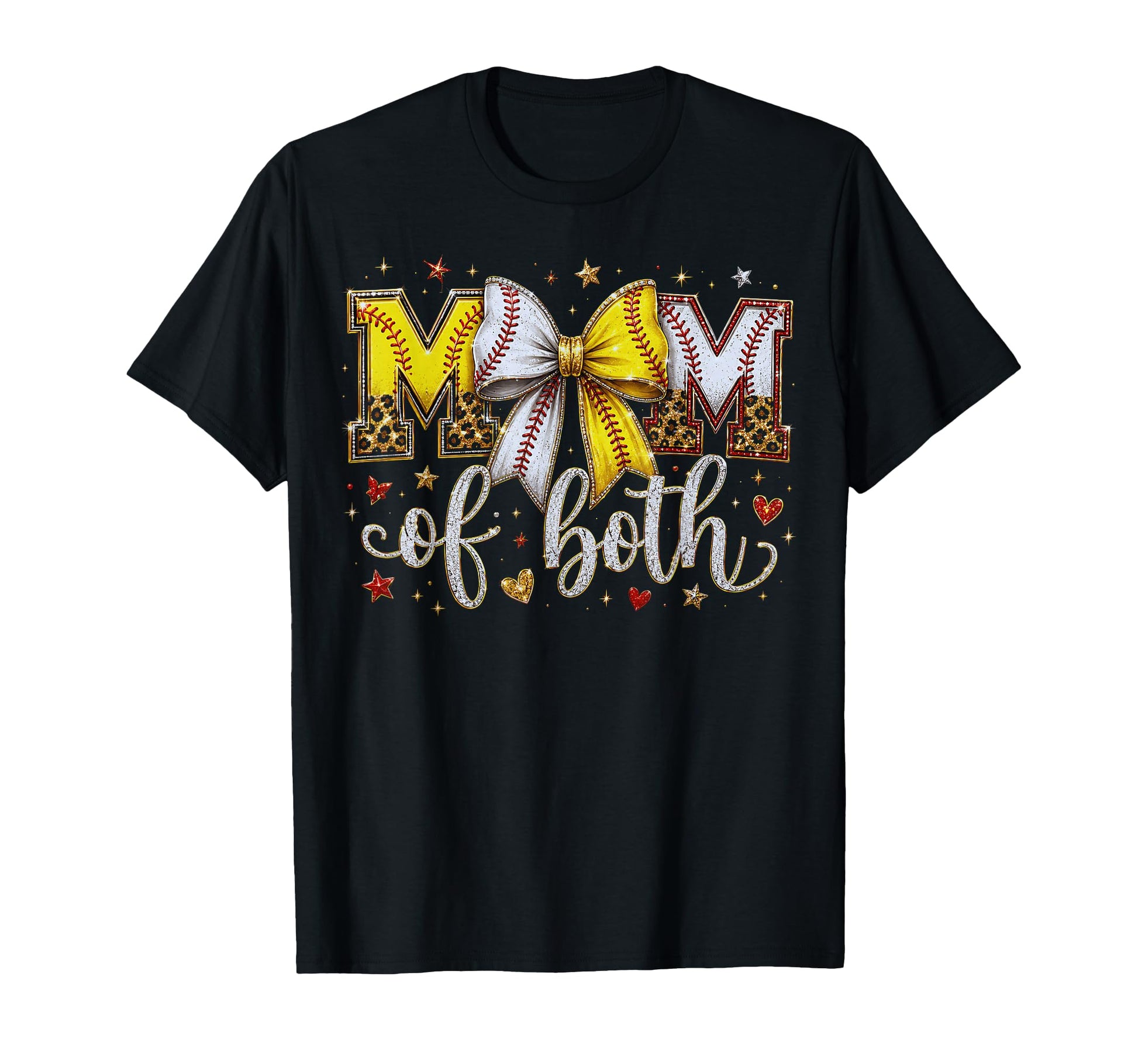 Mom Both Baseball Softball Coquette T-Shirt - Novelty Apparel Unisex - T-Shirt, Sweatshirt, Hoodie