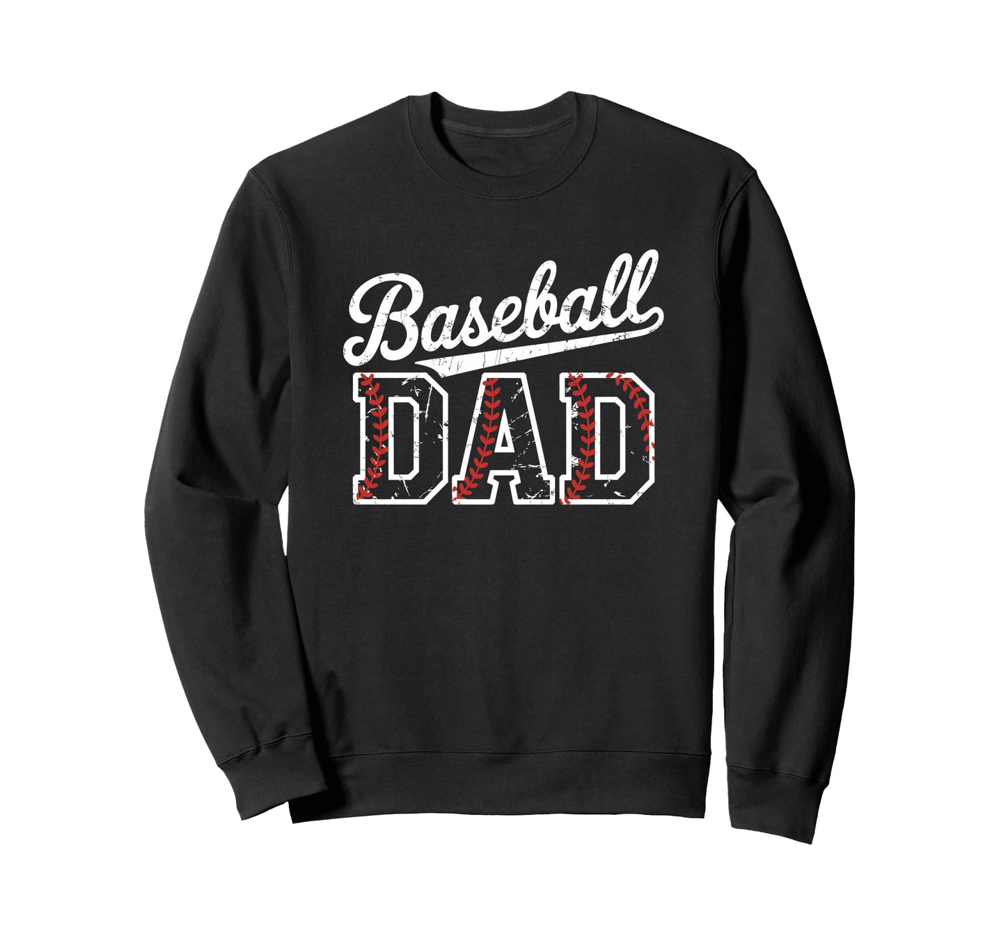 Baseball Dad Distressed Varsity Sweatshirt - Minimalist Print for Adults - T-Shirt, Sweatshirt, Hoodie