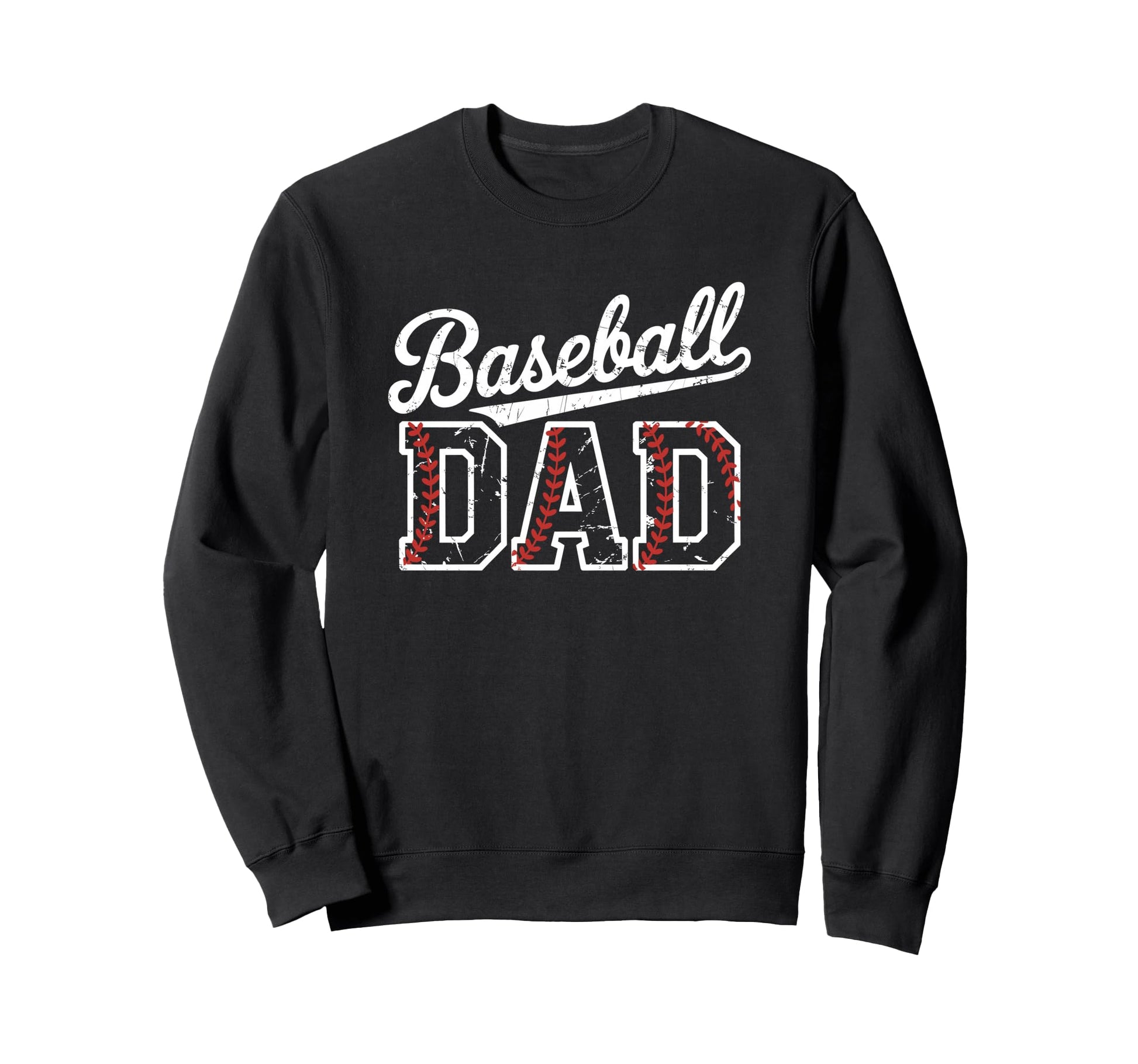 Baseball Dad Distressed Varsity Sweatshirt - Minimalist Print for Adults - T-Shirt, Sweatshirt, Hoodie