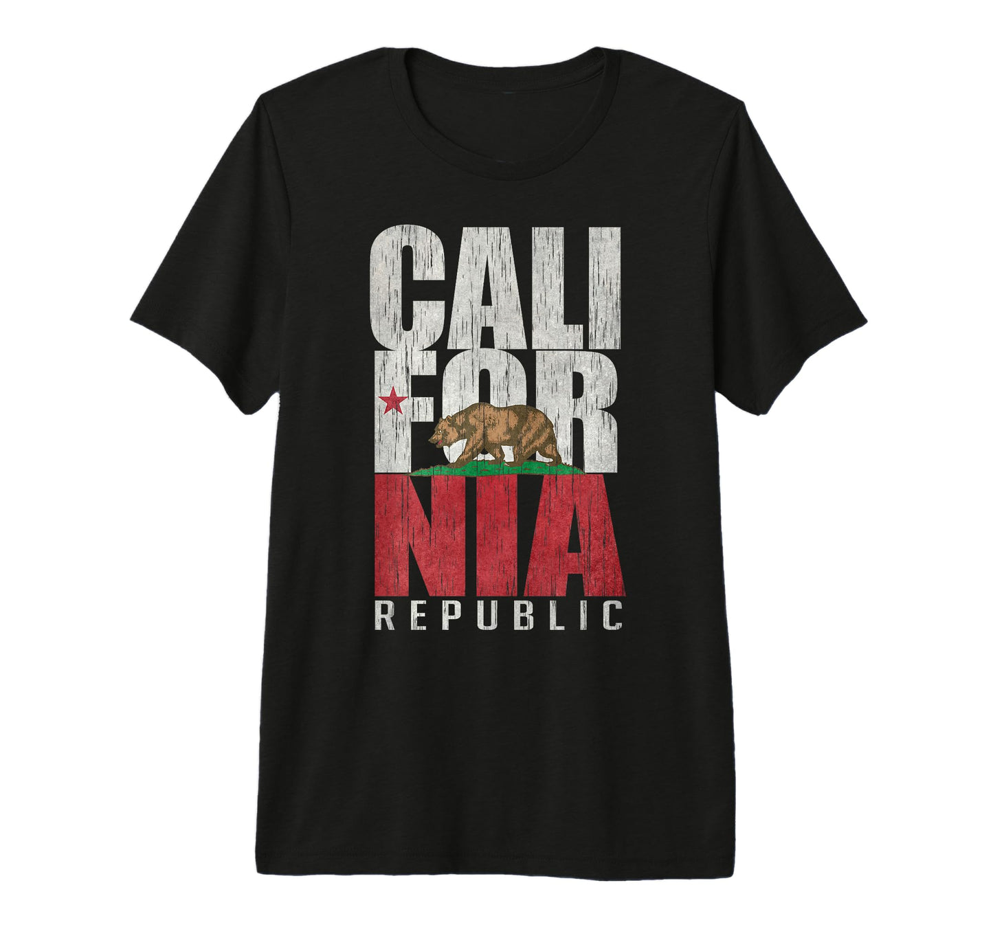 California Republic Flag Postcard Tri Blend T-Shirt - Unique Graphic Unisex - T-Shirt, Sweatshirt, Hoodie