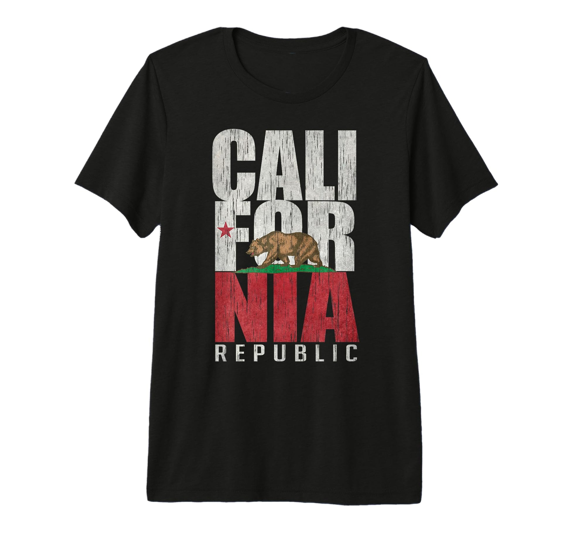 California Republic Flag Postcard Tri Blend T-Shirt - Unique Graphic Unisex - T-Shirt, Sweatshirt, Hoodie
