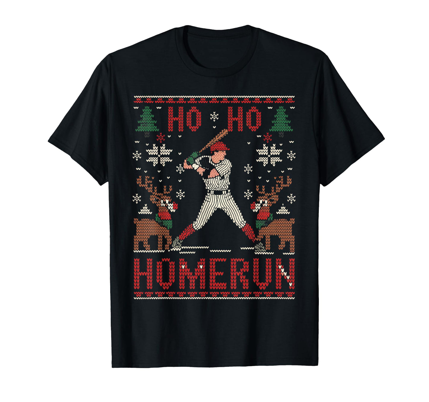 Baseball Softball Ho Ho Homerun Ugly T-Shirt - Trendy Graphic Men Women - T-Shirt, Sweatshirt, Hoodie