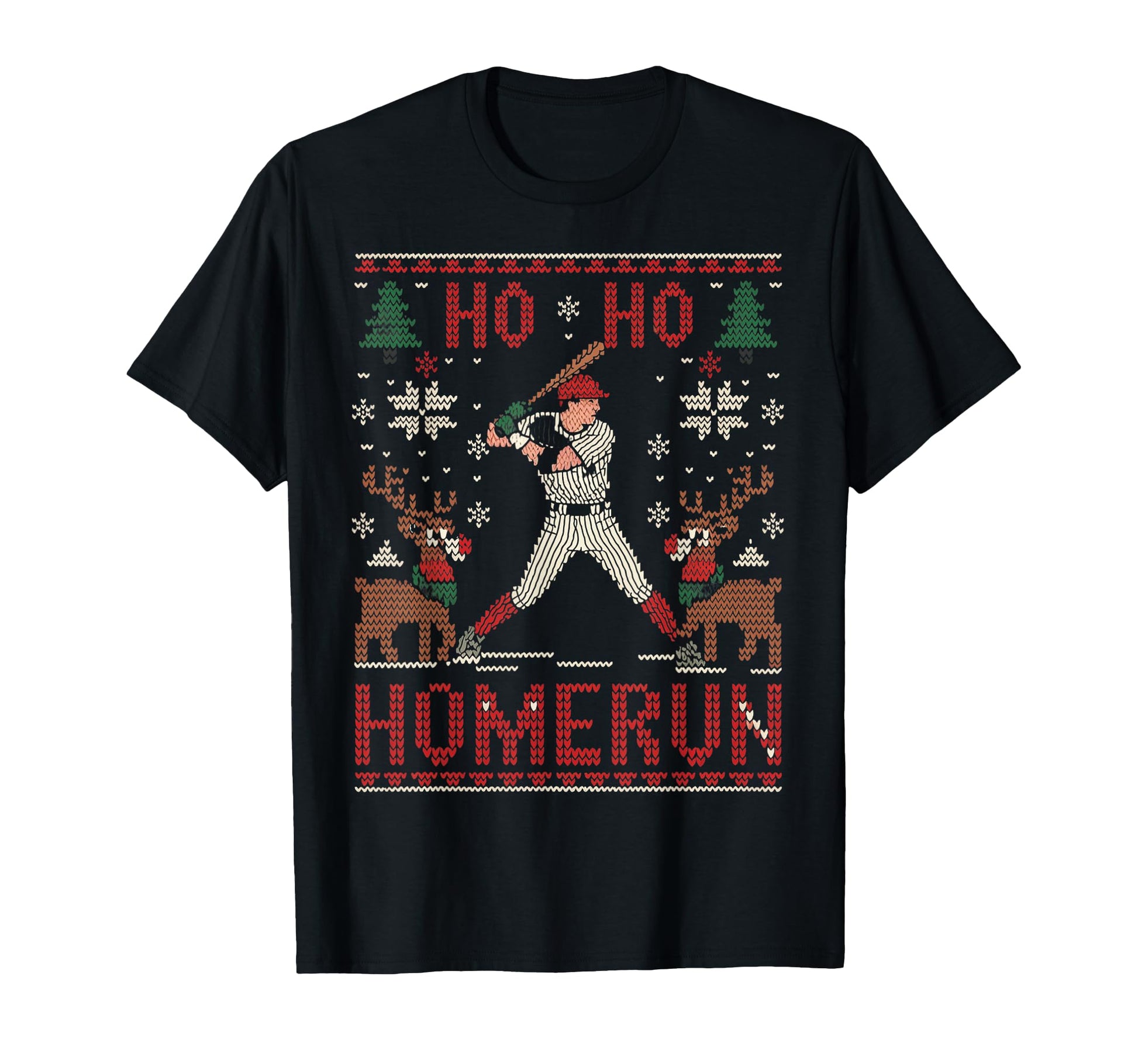 Baseball Softball Ho Ho Homerun Ugly T-Shirt - Trendy Graphic Men Women - T-Shirt, Sweatshirt, Hoodie