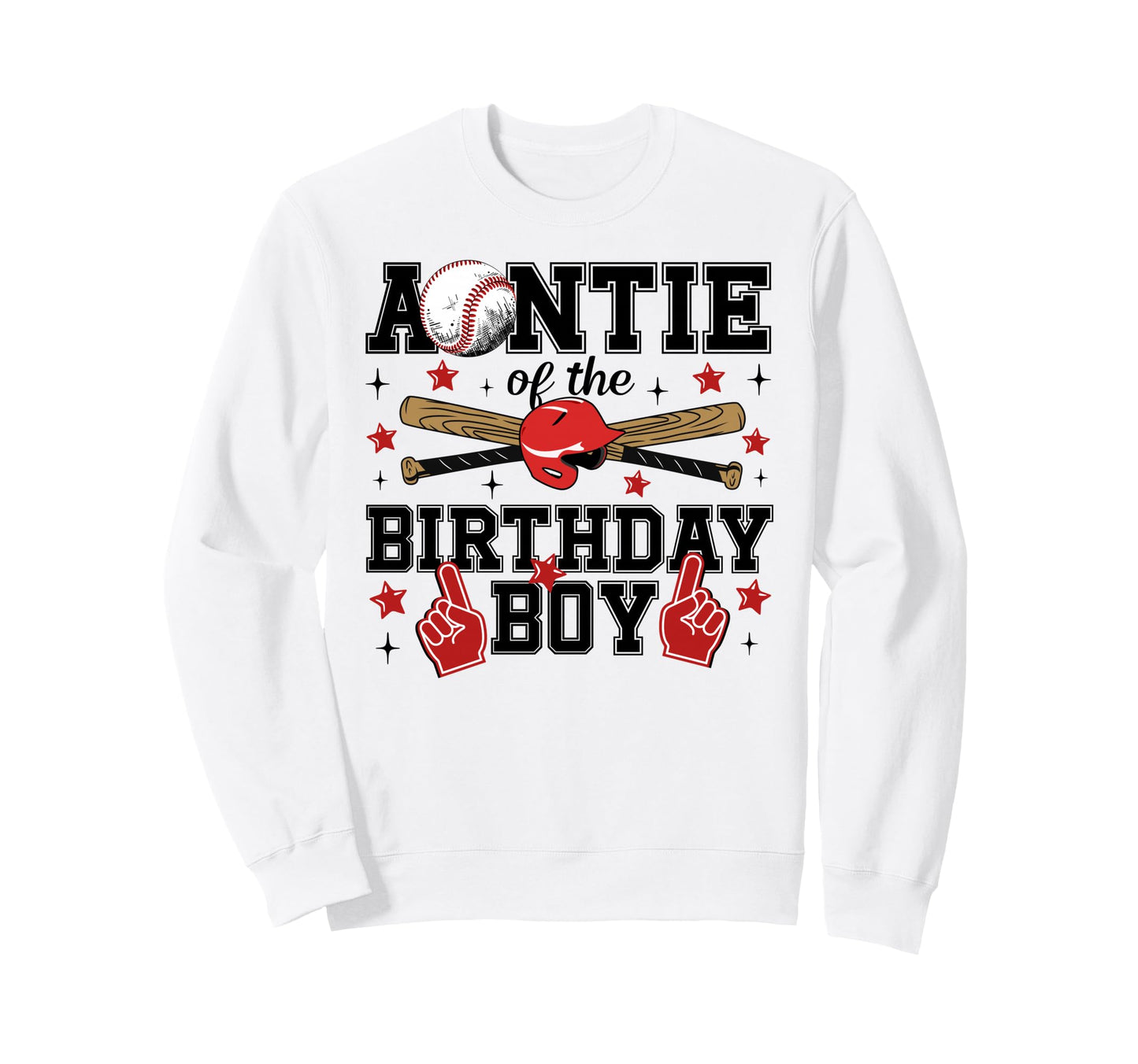 Auntie Birthday Baseball Sport Sweatshirt - Graphic Print for Adults - T-Shirt, Sweatshirt, Hoodie