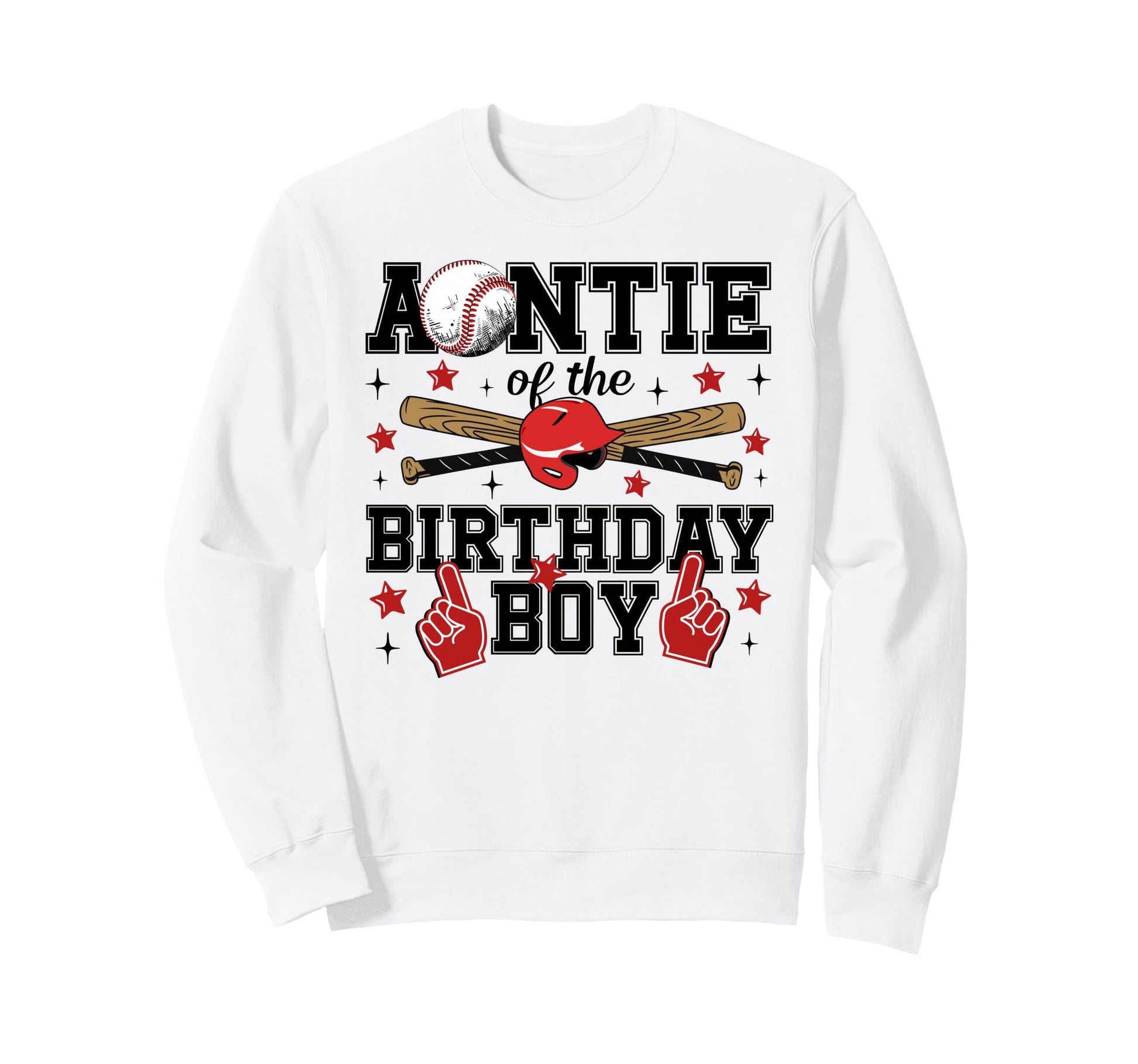 Auntie Birthday Baseball Sport Sweatshirt - Graphic Print for Adults - T-Shirt, Sweatshirt, Hoodie