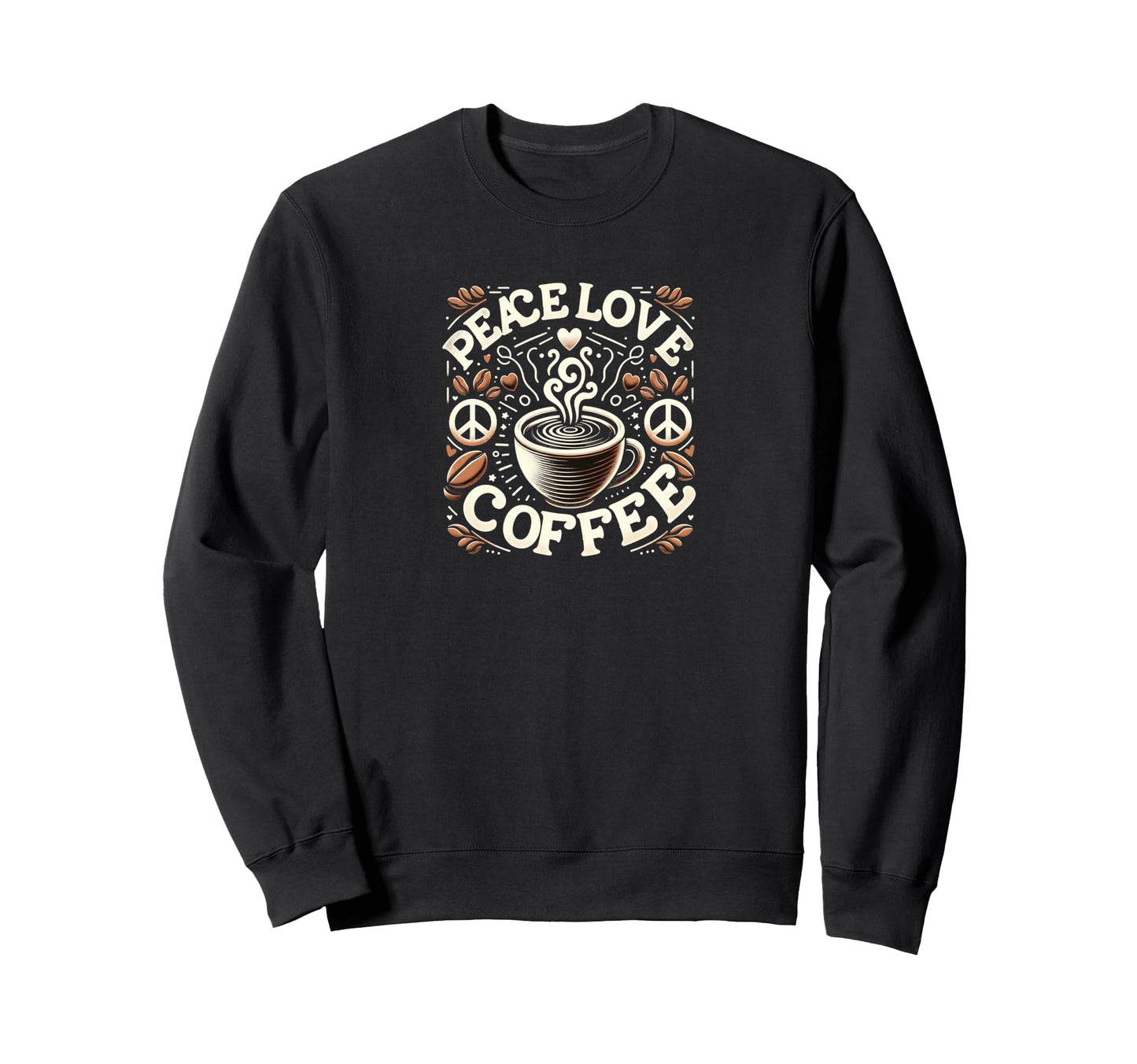 Harmonious Brew Aficionado Peace Love T-Shirt - Custom Art Print Unisex - T-Shirt, Sweatshirt, Hoodie