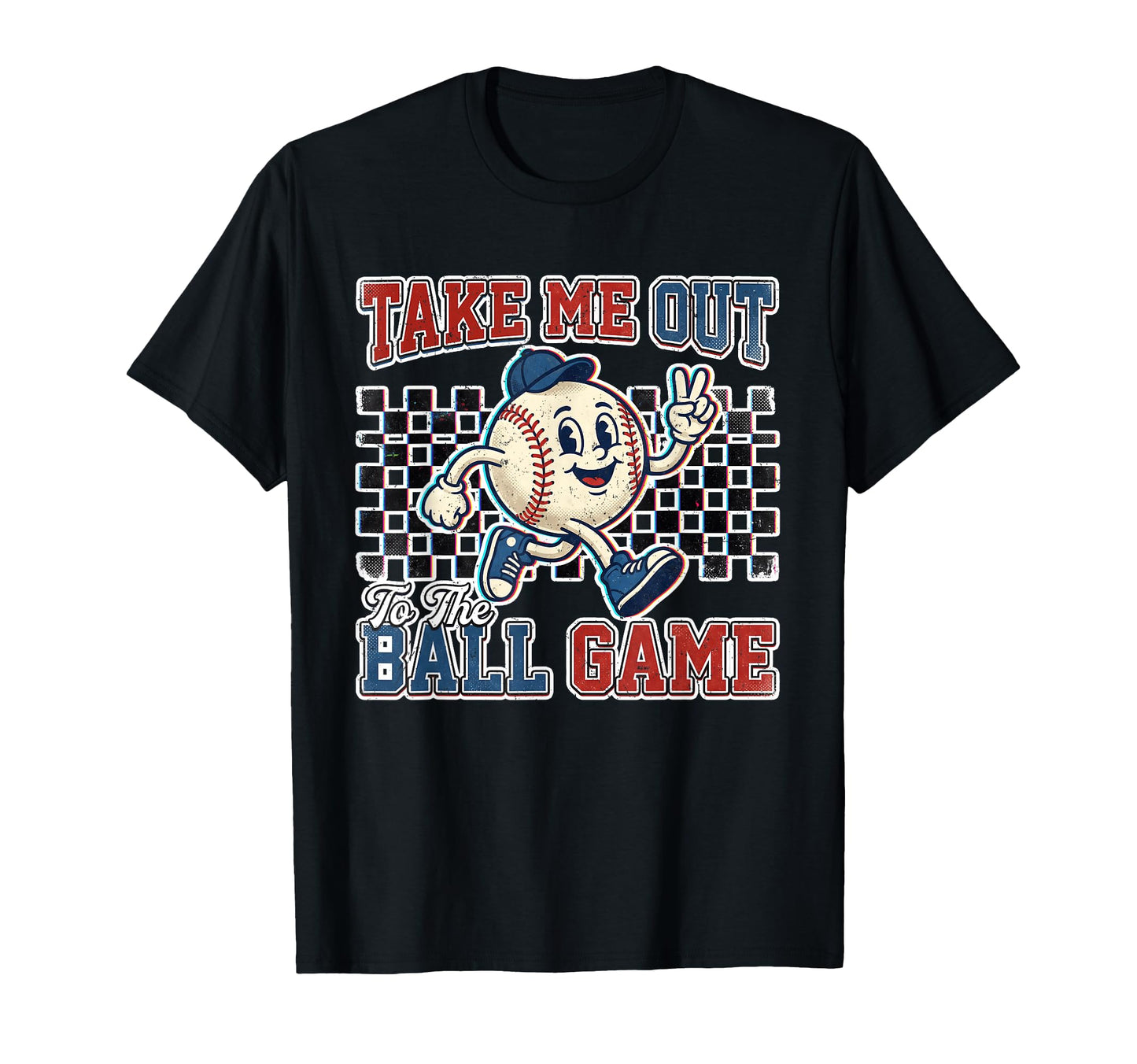 Distressed Take Me Out To Ball Game T-Shirt - Trendy Graphic for Adults - T-Shirt, Sweatshirt, Hoodie