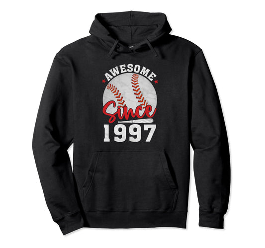 Awesome Since 1997 Funny Baseball Hoodie - Custom Art Print for Adults - T-Shirt, Sweatshirt, Hoodie