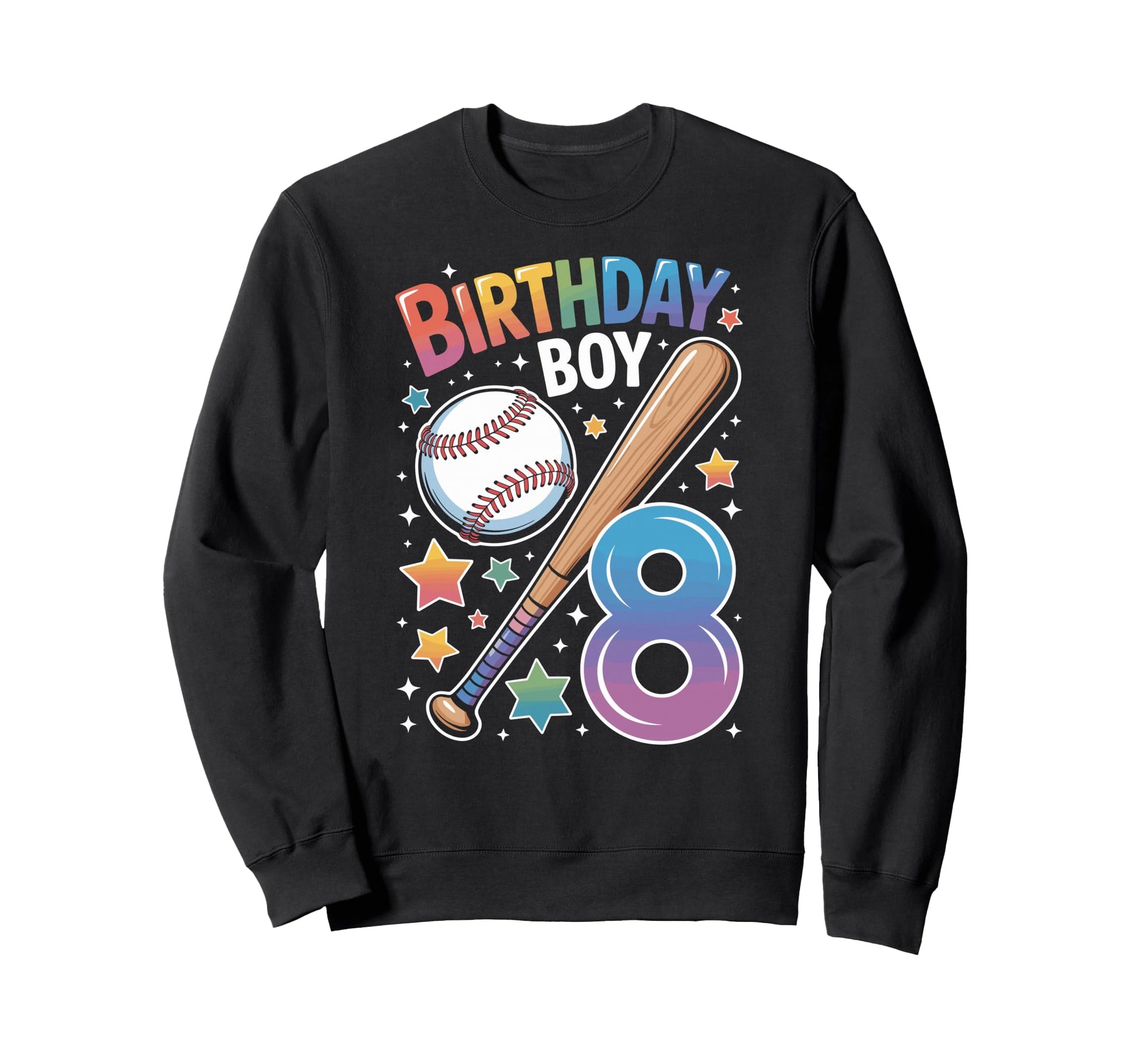 Birthday 8Th Birthday Baseball Sweatshirt - Graphic Print Men Women - T-Shirt, Sweatshirt, Hoodie