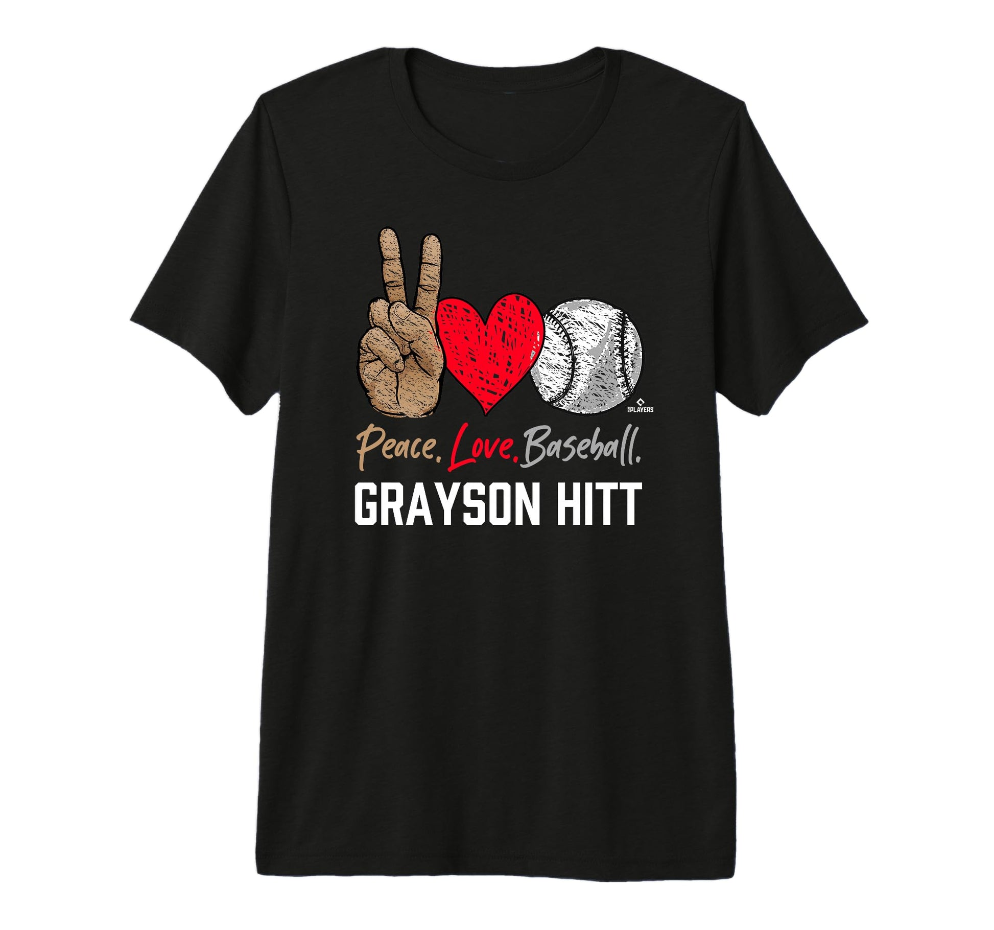 Peace Love Grayson Hitt Prospect Baseball T-Shirt - Novelty Apparel Unisex - T-Shirt, Sweatshirt, Hoodie