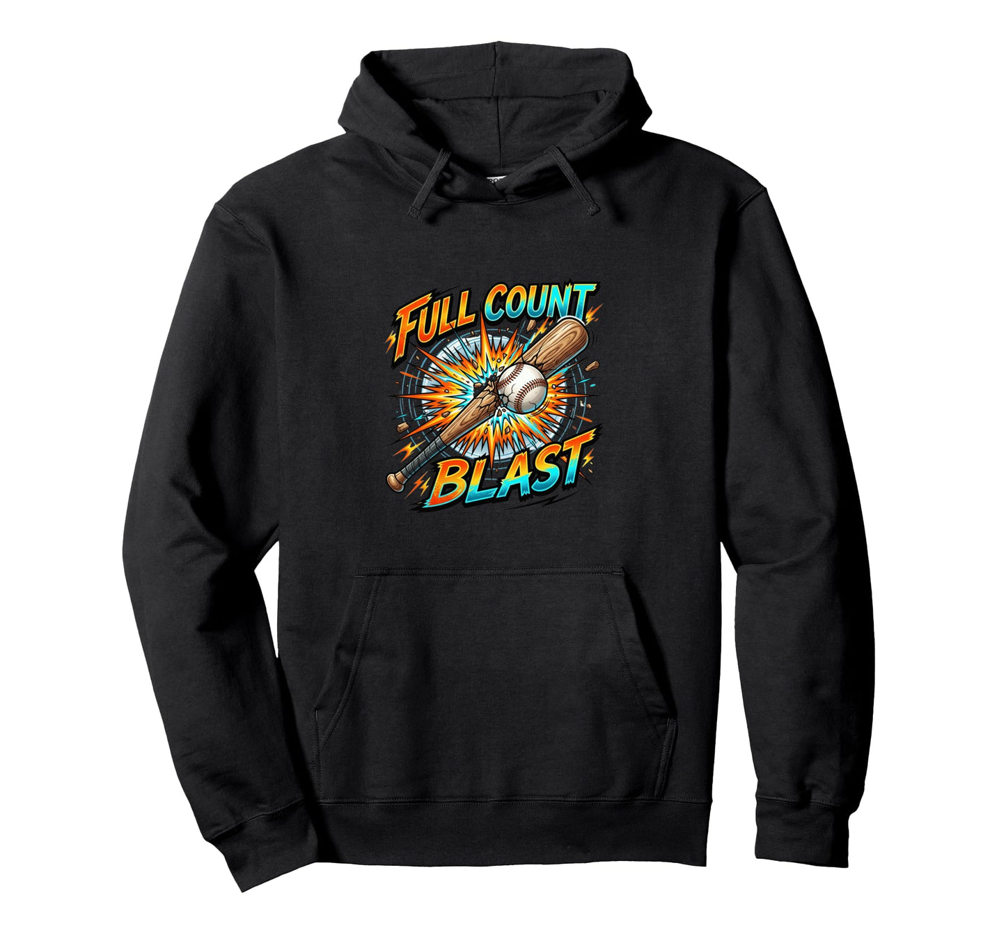 Full Count Blast Baseball Power Swing Hoodie - Trendy Graphic for Adults - T-Shirt, Sweatshirt, Hoodie