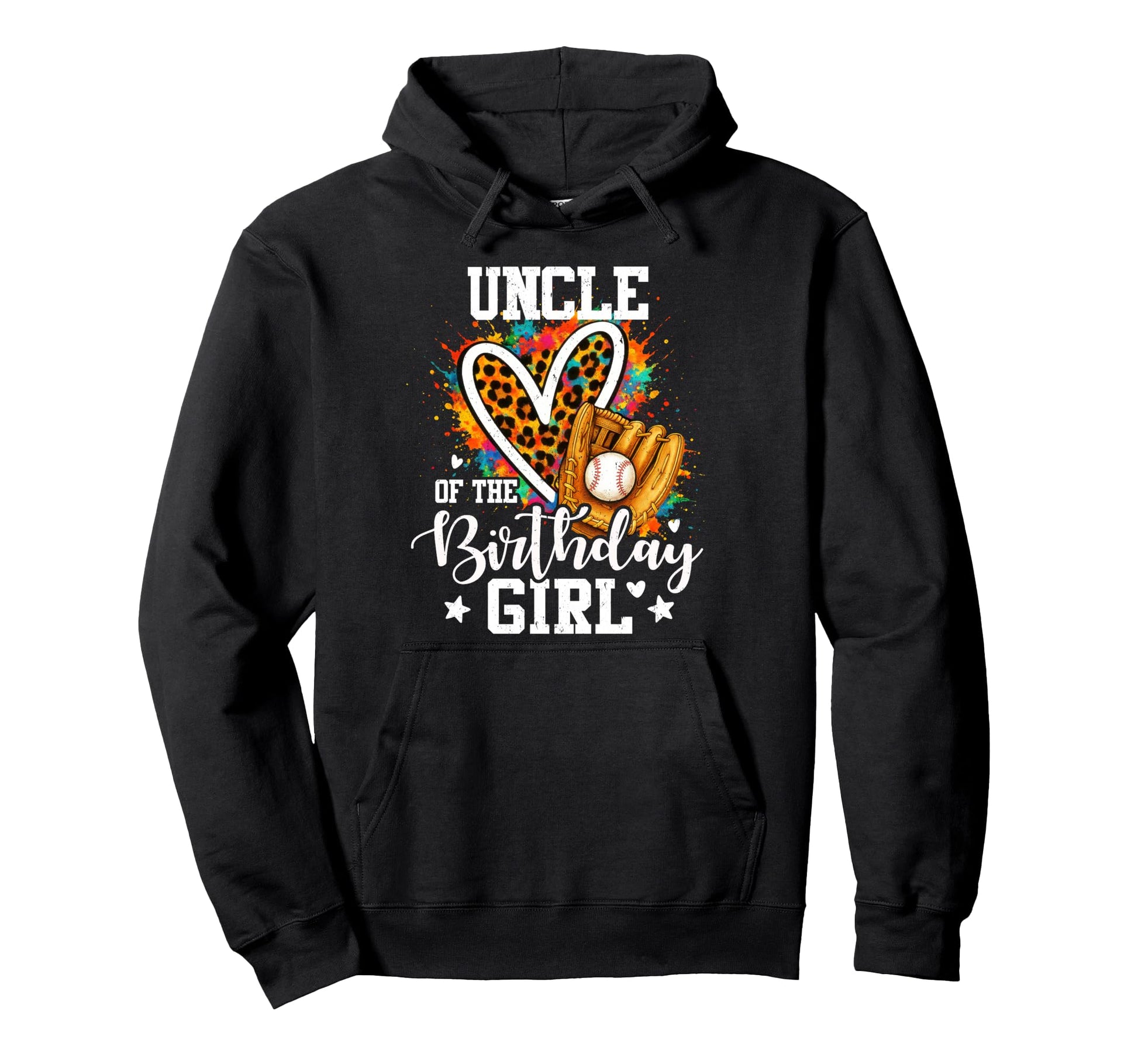 Uncle Birthday Baseball Player Leopard Hoodie - Unique Graphic for Adults - T-Shirt, Sweatshirt, Hoodie