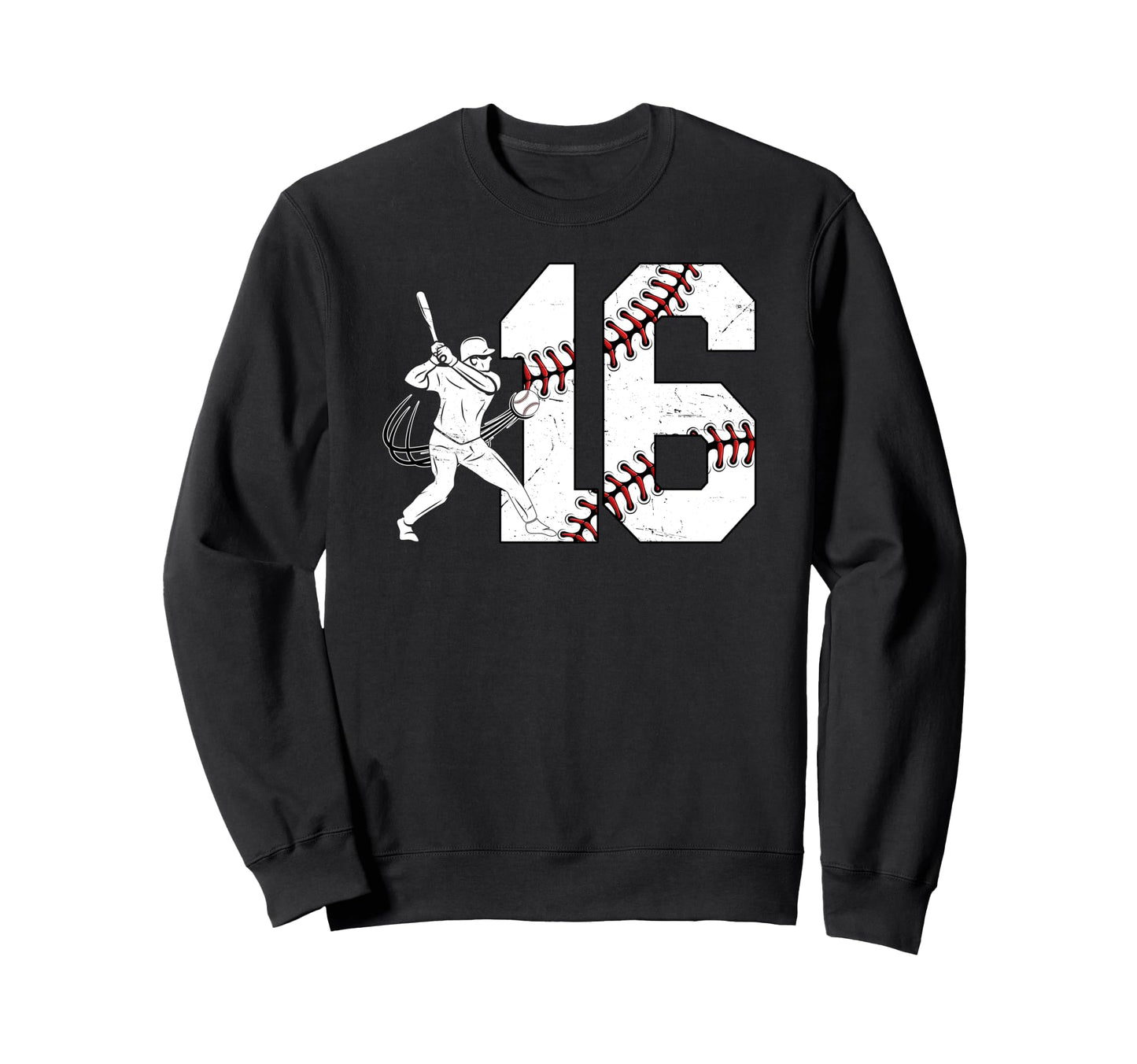 16Th Birthday Baseball Sixteen Sweatshirt - Custom Art Print for Adults - T-Shirt, Sweatshirt, Hoodie