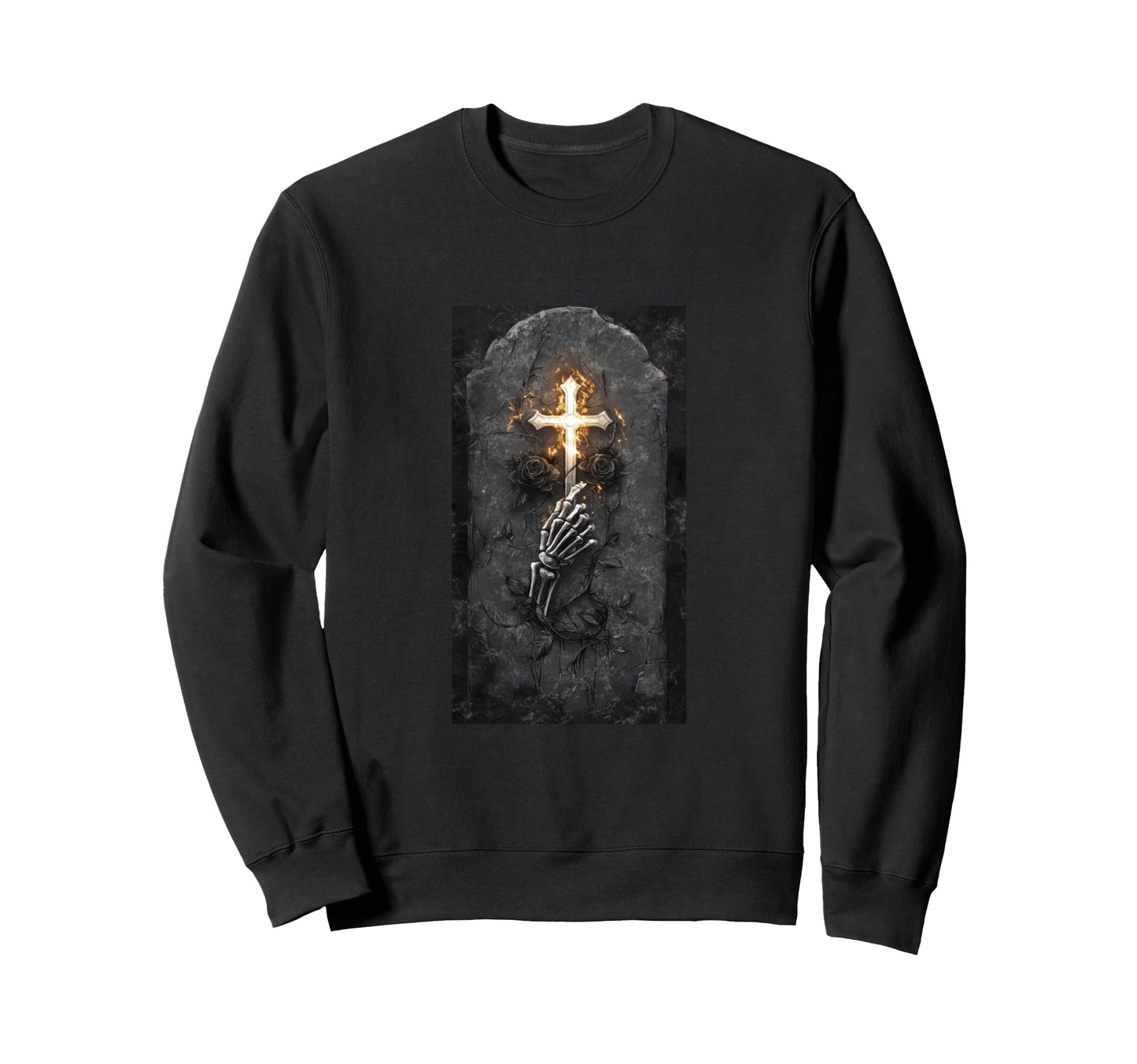 Gothic Cross Grunge Aesthetic Y2K Goth Sweatshirt - Graphic Print Unisex - T-Shirt, Sweatshirt, Hoodie