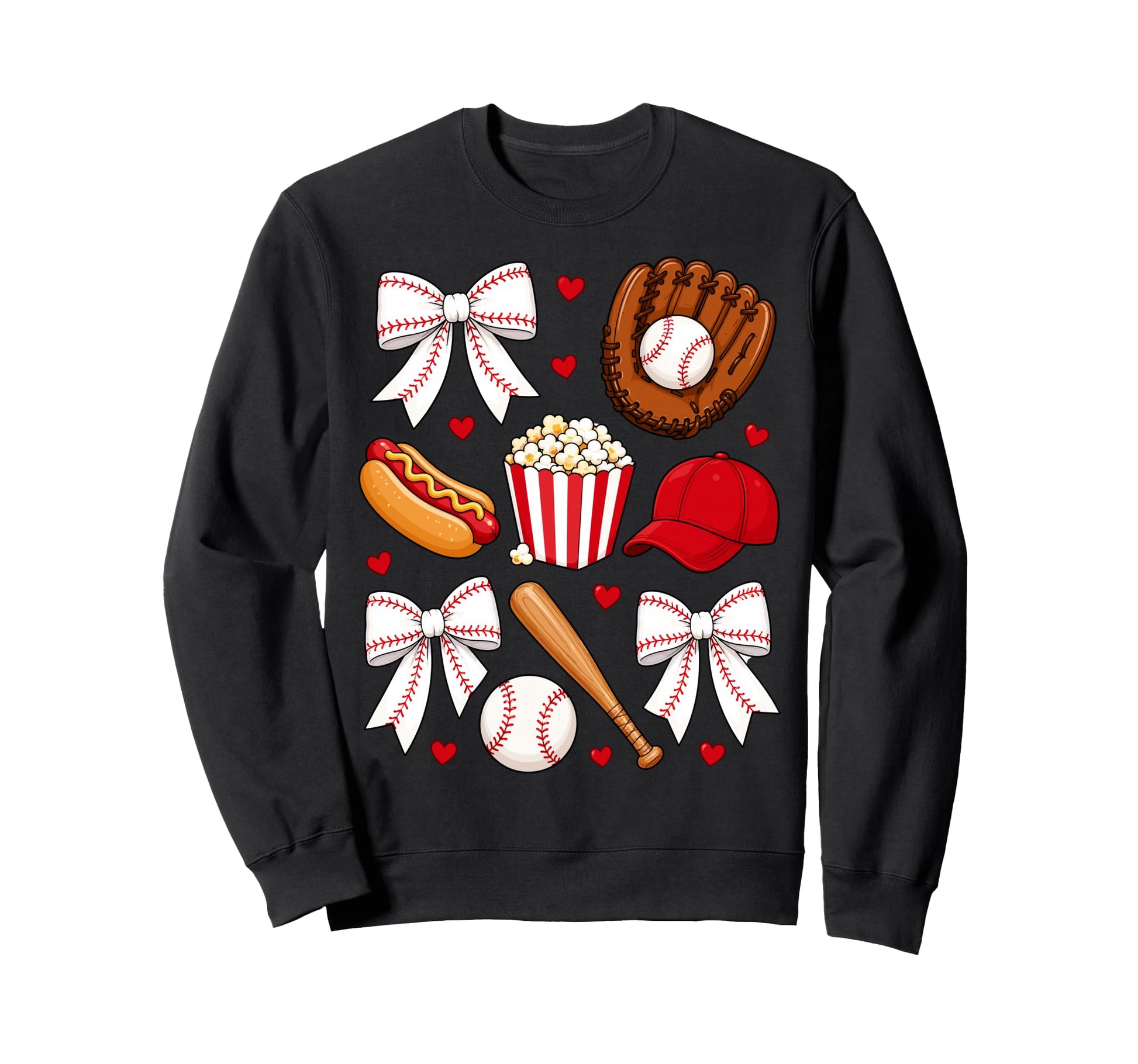 Baseball Coquette Bow Mom Mama Sweatshirt - Trendy Graphic for Adults - T-Shirt, Sweatshirt, Hoodie