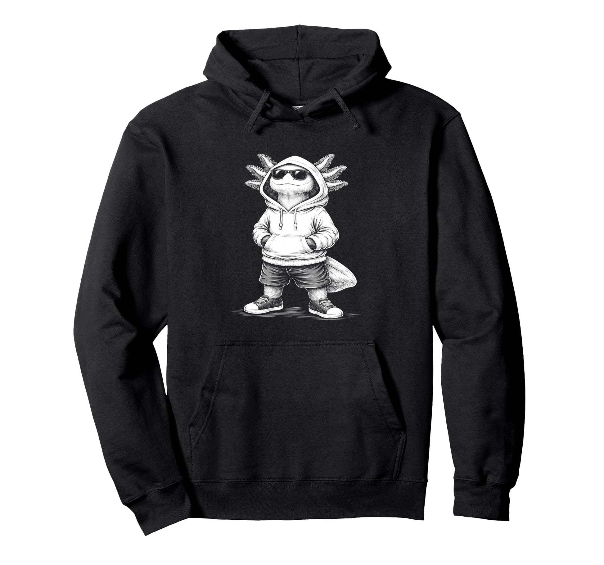 Axolotl Sunglasses Street Hoodie - Trendy Graphic Unisex - T-Shirt, Sweatshirt, Hoodie