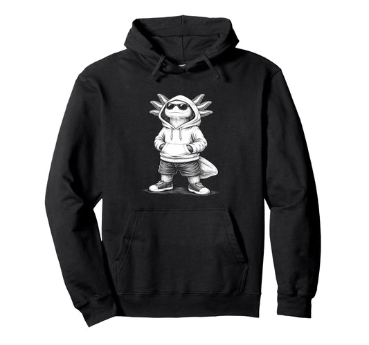 Axolotl Sunglasses Street Hoodie - Trendy Graphic Unisex - T-Shirt, Sweatshirt, Hoodie