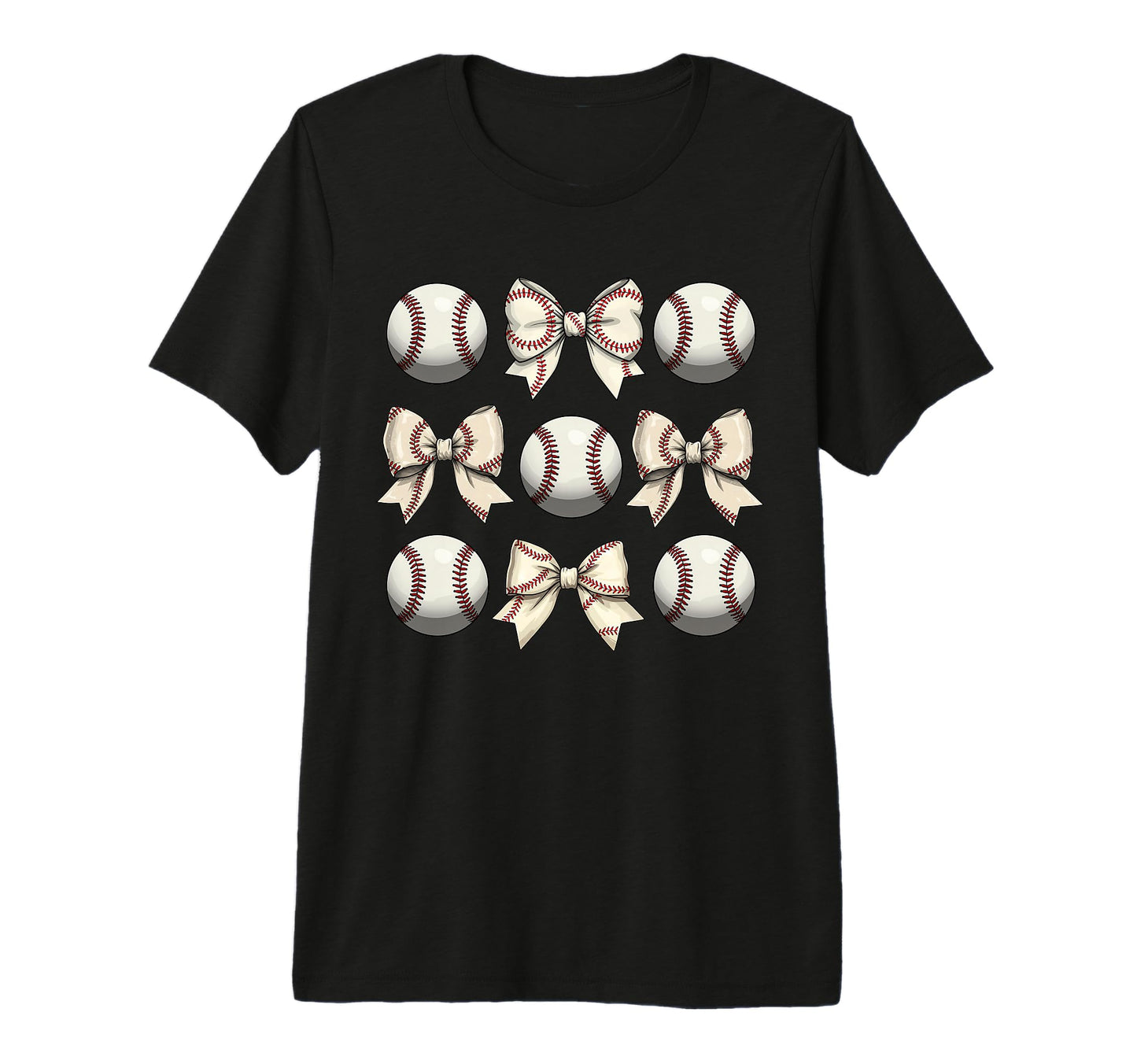 Baseball Coquette Bow Mothers Day Baseball T-Shirt - Graphic Print Unisex - T-Shirt, Sweatshirt, Hoodie