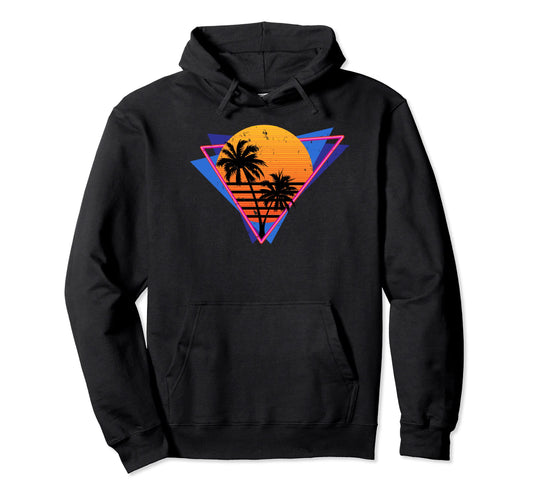80S Distressed Synthwave Retrowave Hoodie - Aesthetic Graphic for Adults - T-Shirt, Sweatshirt, Hoodie